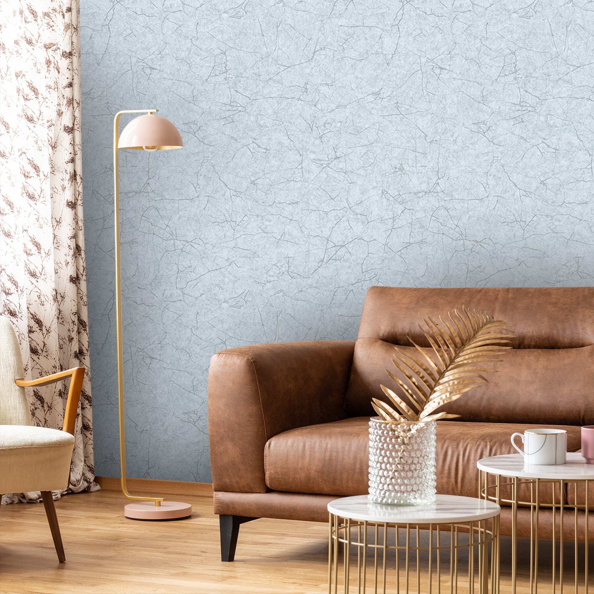 Textured Wallpaper Abstract|Plastered|Distressed in Light Blue