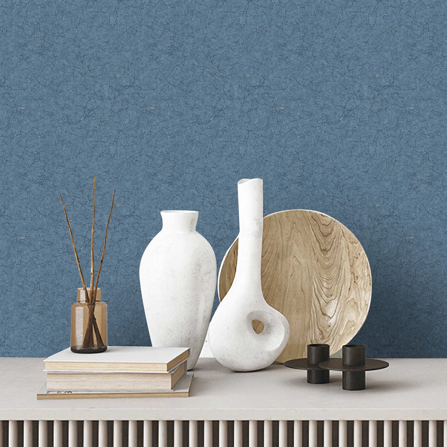 Textured Wallpaper Abstract|Plastered|Distressed in Aegean|Blue