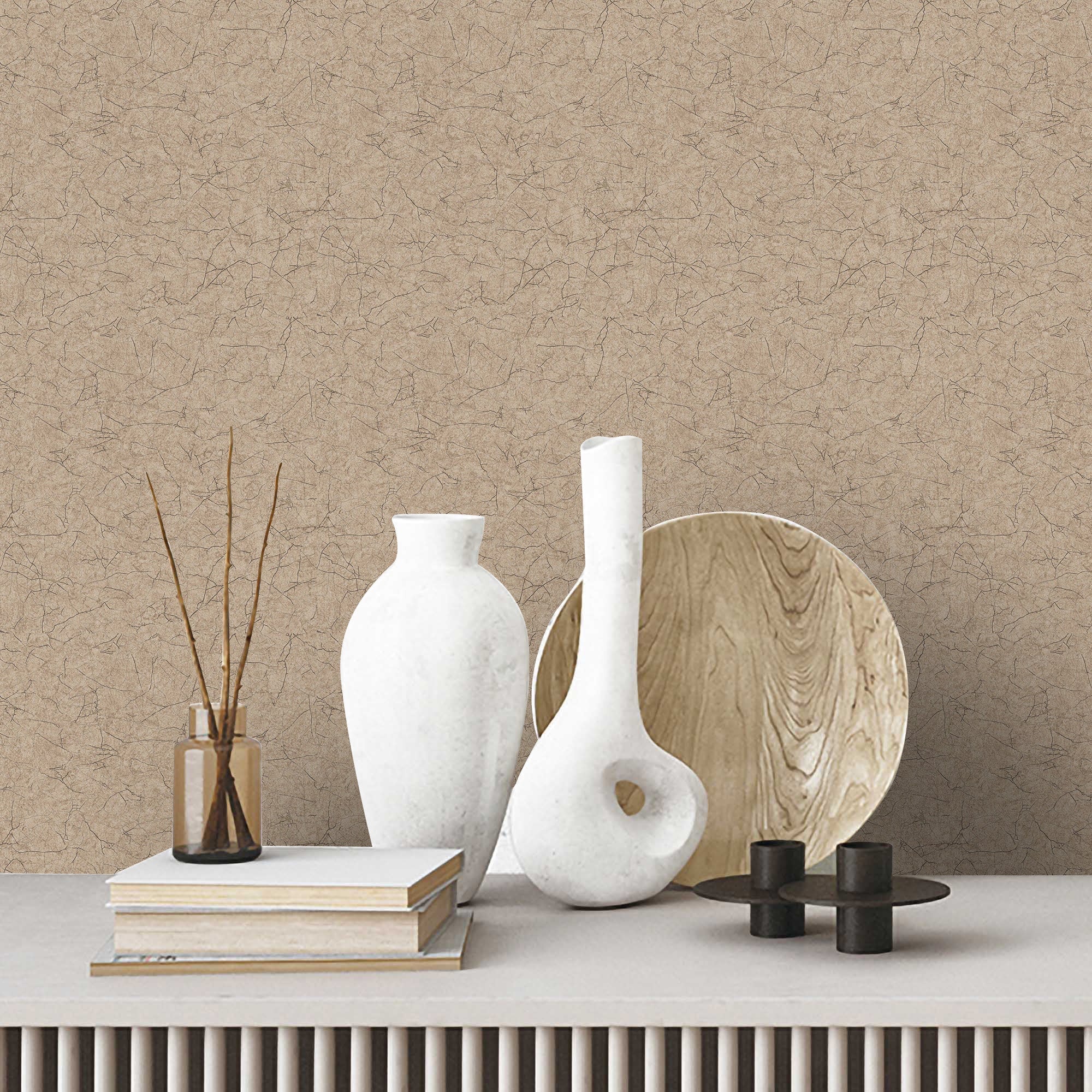 Textured Wallpaper Abstract|Plastered|Distressed in Brown