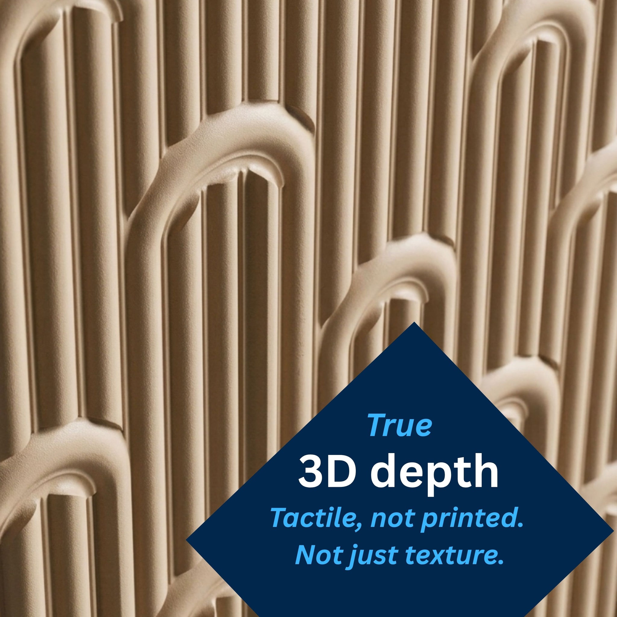 3D Peel and Stick Wall Panels - Soft-Touch Matte Finish, 1.6 ft X 3.4 ft - Moccasin