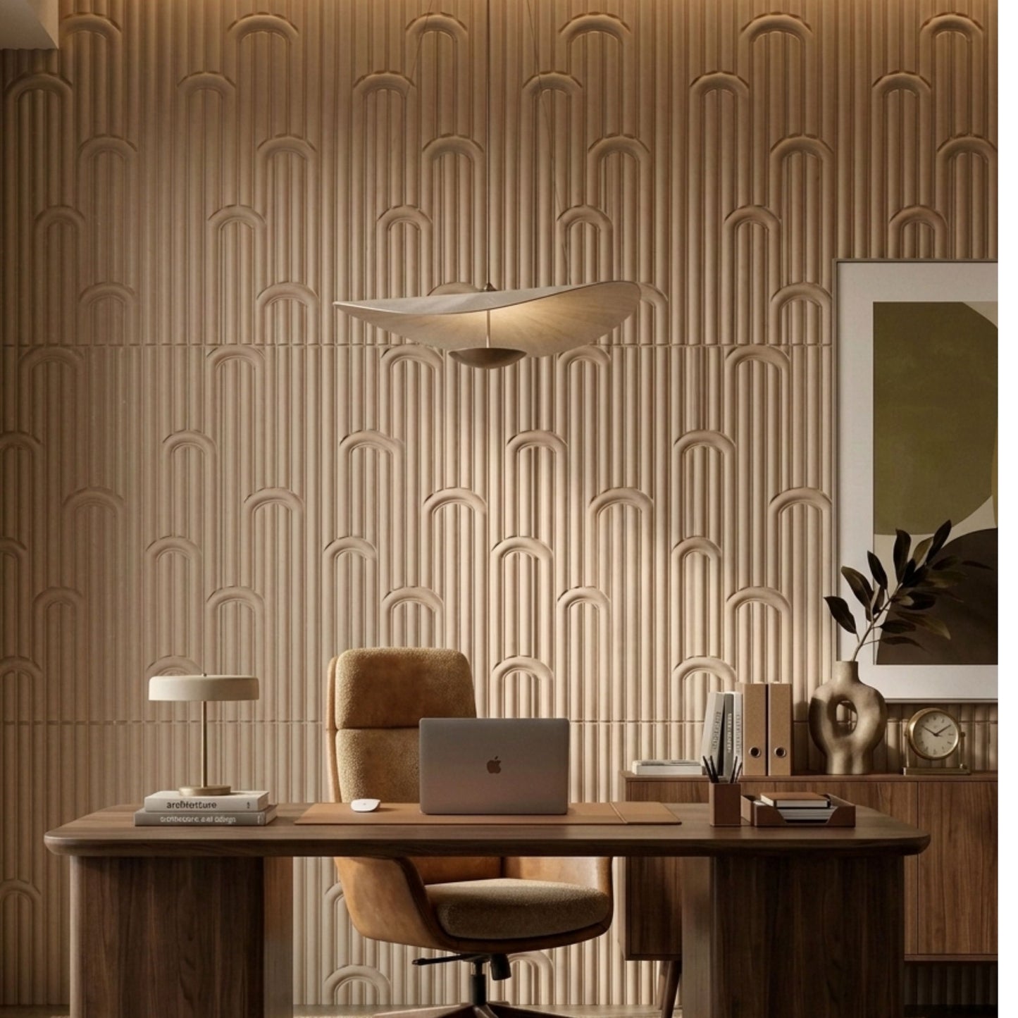 3D Peel and Stick Wall Panels - Soft-Touch Matte Finish, 1.6 ft X 3.4 ft - Moccasin