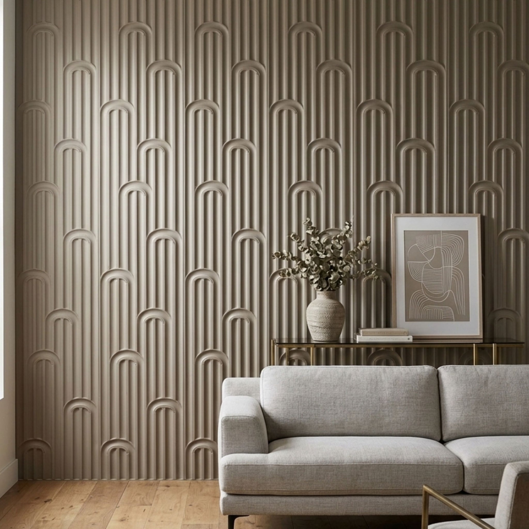 3D Peel and Stick Wall Panels - Soft-Touch Matte Finish, 1.6 ft X 3.4 ft - Alpaca Grey