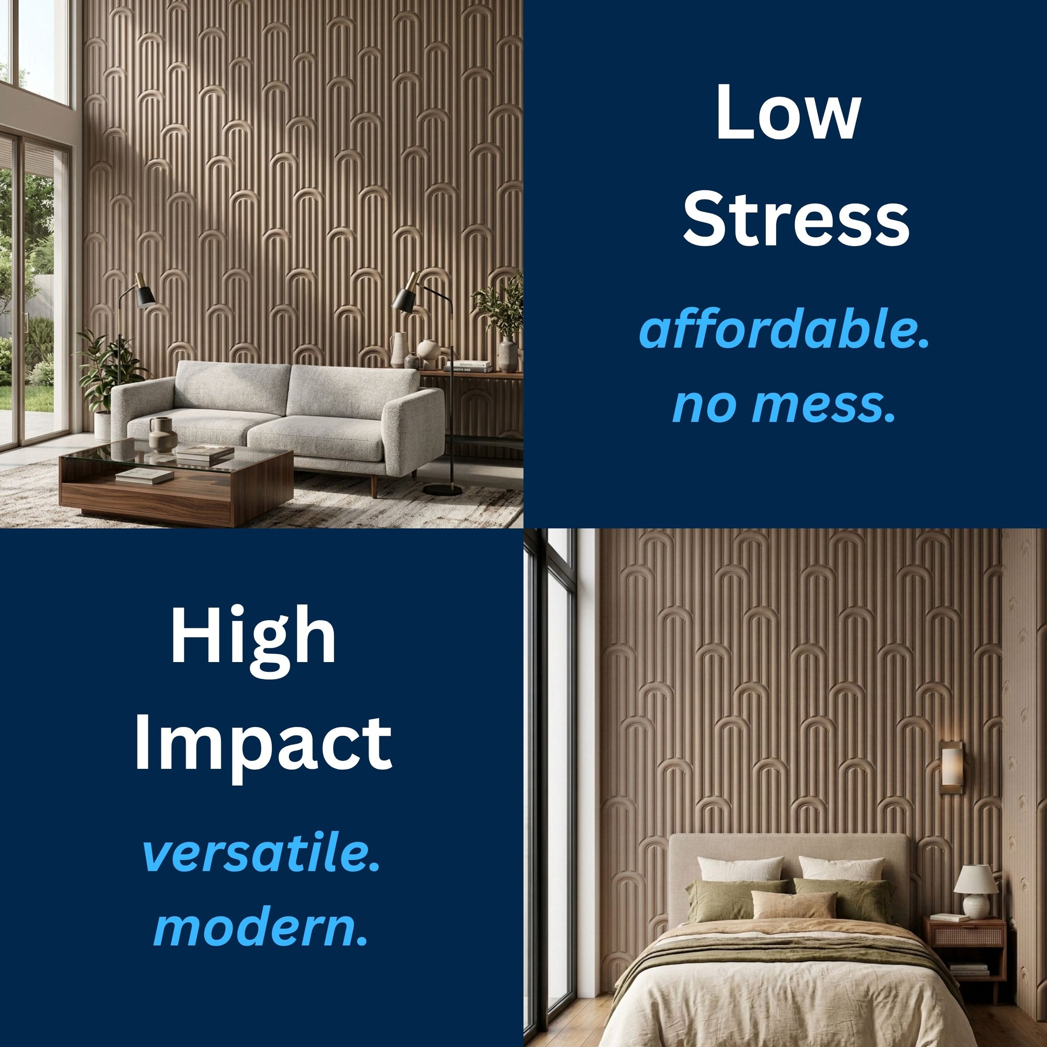 3D Peel and Stick Wall Panels - Soft-Touch Matte Finish, 1.6 ft X 3.4 ft - Rose Taupe