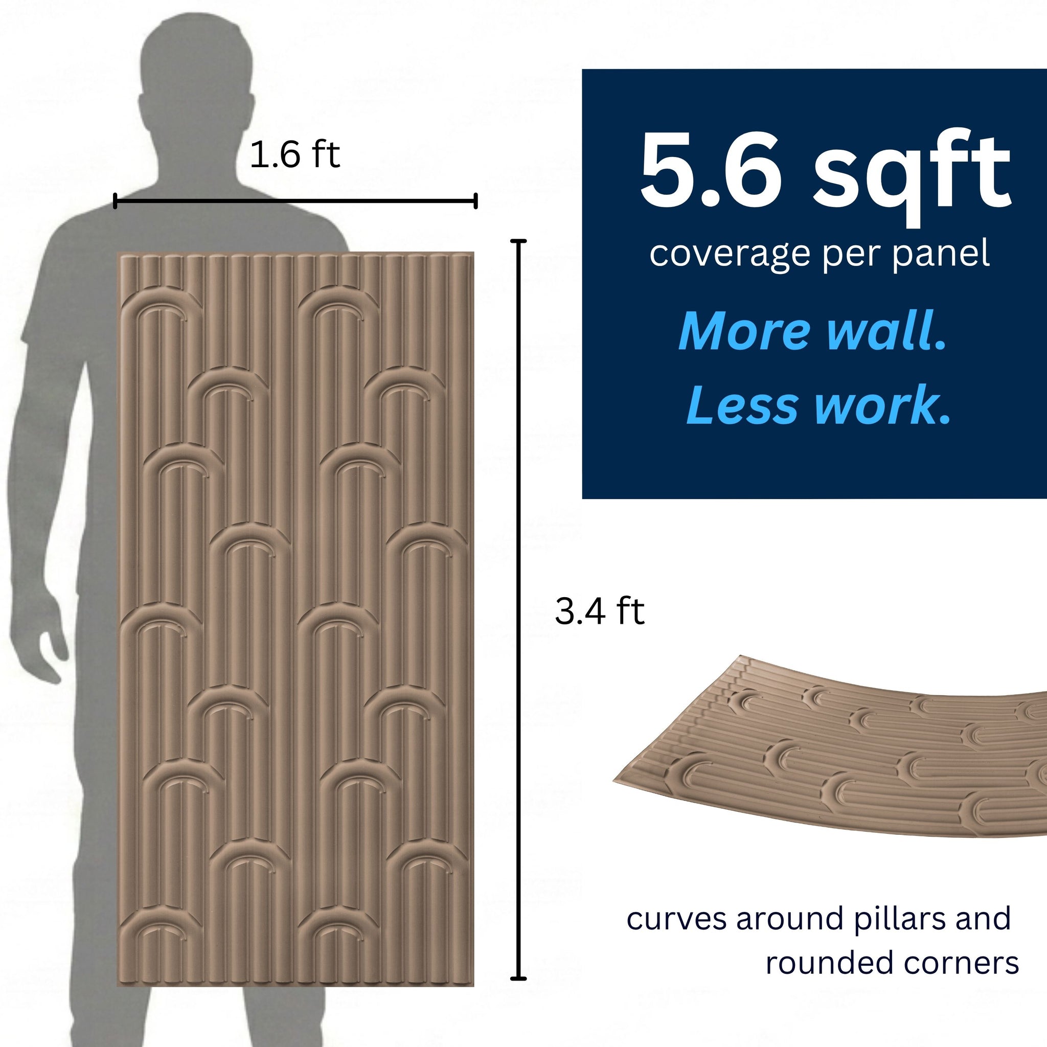 3D Peel and Stick Wall Panels - Soft-Touch Matte Finish, 1.6 ft X 3.4 ft - Rose Taupe