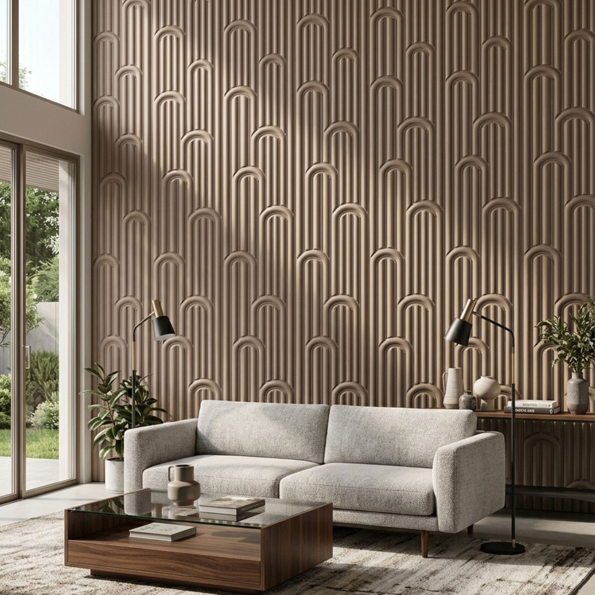 3D Peel and Stick Wall Panels - Soft-Touch Matte Finish, 1.6 ft X 3.4 ft - Rose Taupe
