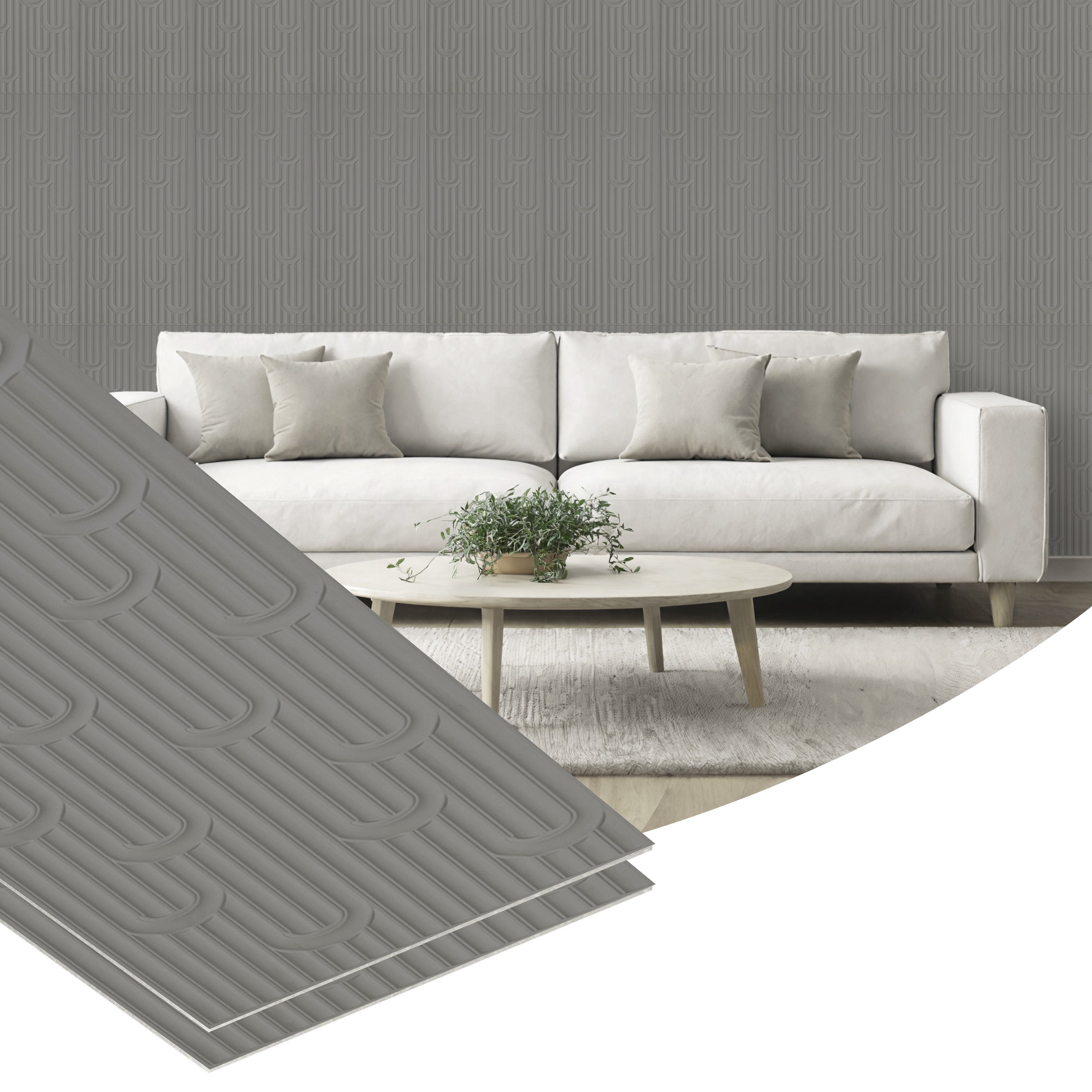 3D Peel and Stick Wall Panels - Soft-Touch Matte Finish, 1.6 ft X 3.4