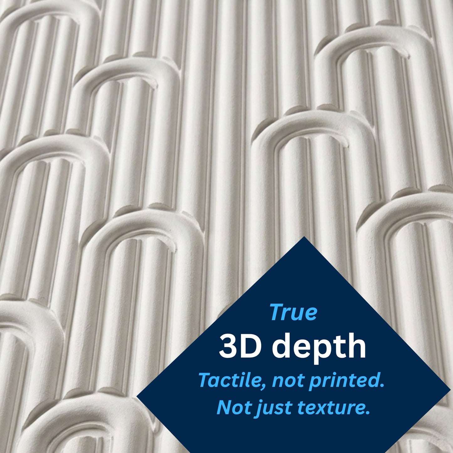 3D Peel and Stick Wall Panels - Soft-Touch Matte Finish, 1.6 ft X 3.4 ft - White