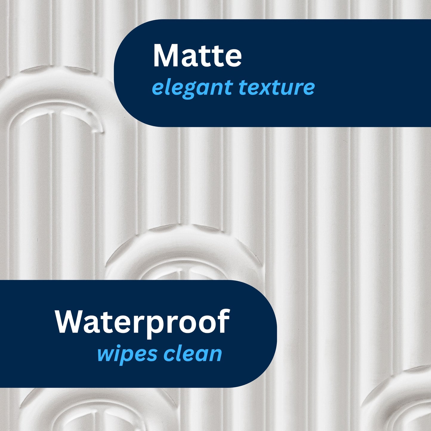 3D Peel and Stick Wall Panels - Soft-Touch Matte Finish, 1.6 ft X 3.4 ft - White