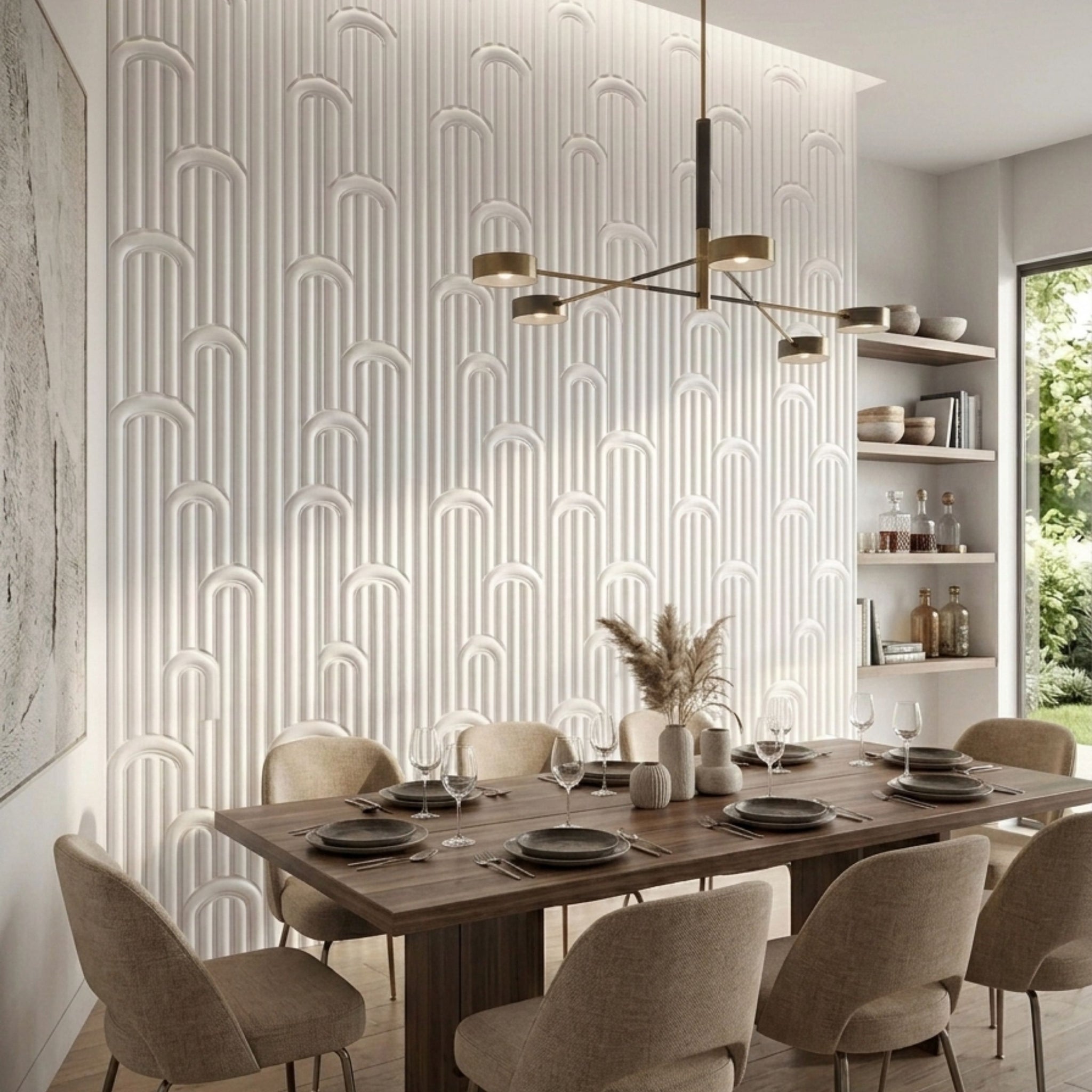 3D Peel and Stick Wall Panels - Soft-Touch Matte Finish, 1.6 ft X 3.4 ft - White