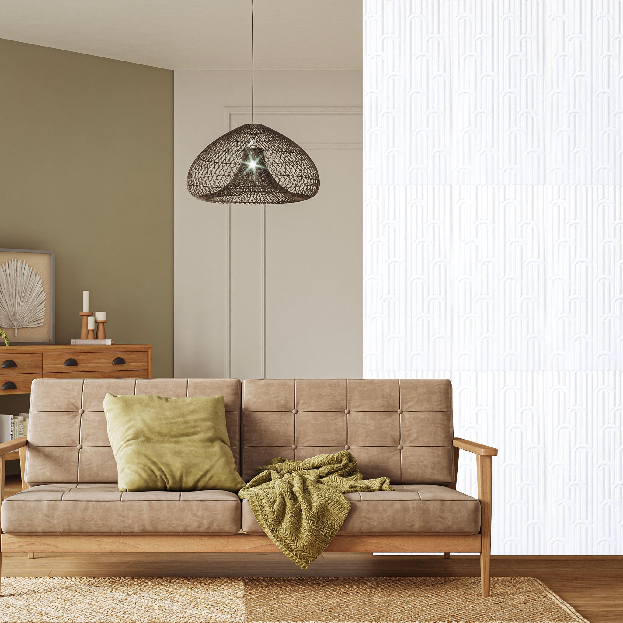 3D Peel and Stick Wall Panels - Soft-Touch Matte Finish, 1.6 ft X 3.4 ft - White