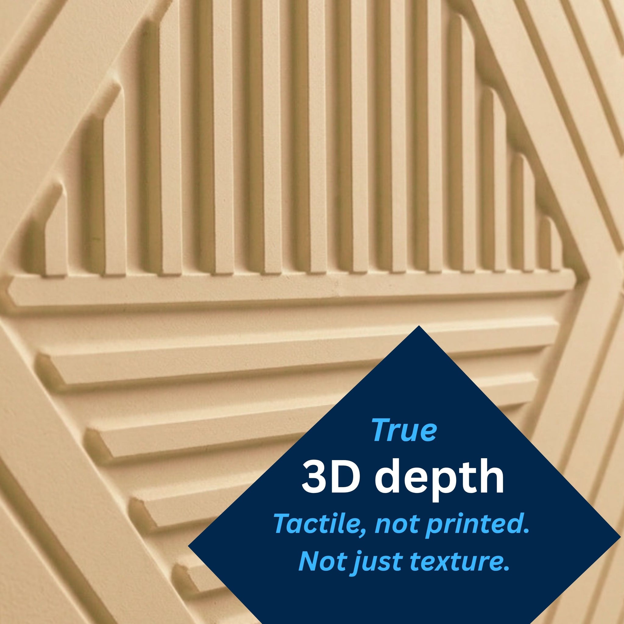3D Peel and Stick Wall Panels - Soft-Touch Matte Finish, 1.6 ft X 3.4 ft - Moccasin