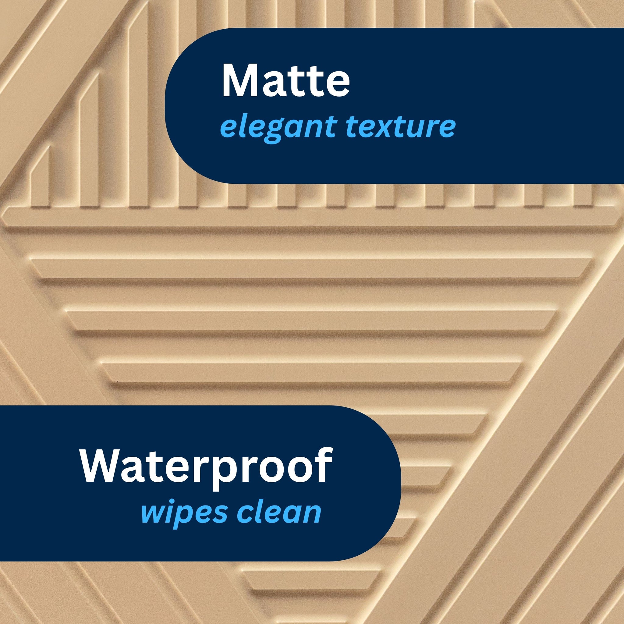 3D Peel and Stick Wall Panels - Soft-Touch Matte Finish, 1.6 ft X 3.4 ft - Moccasin