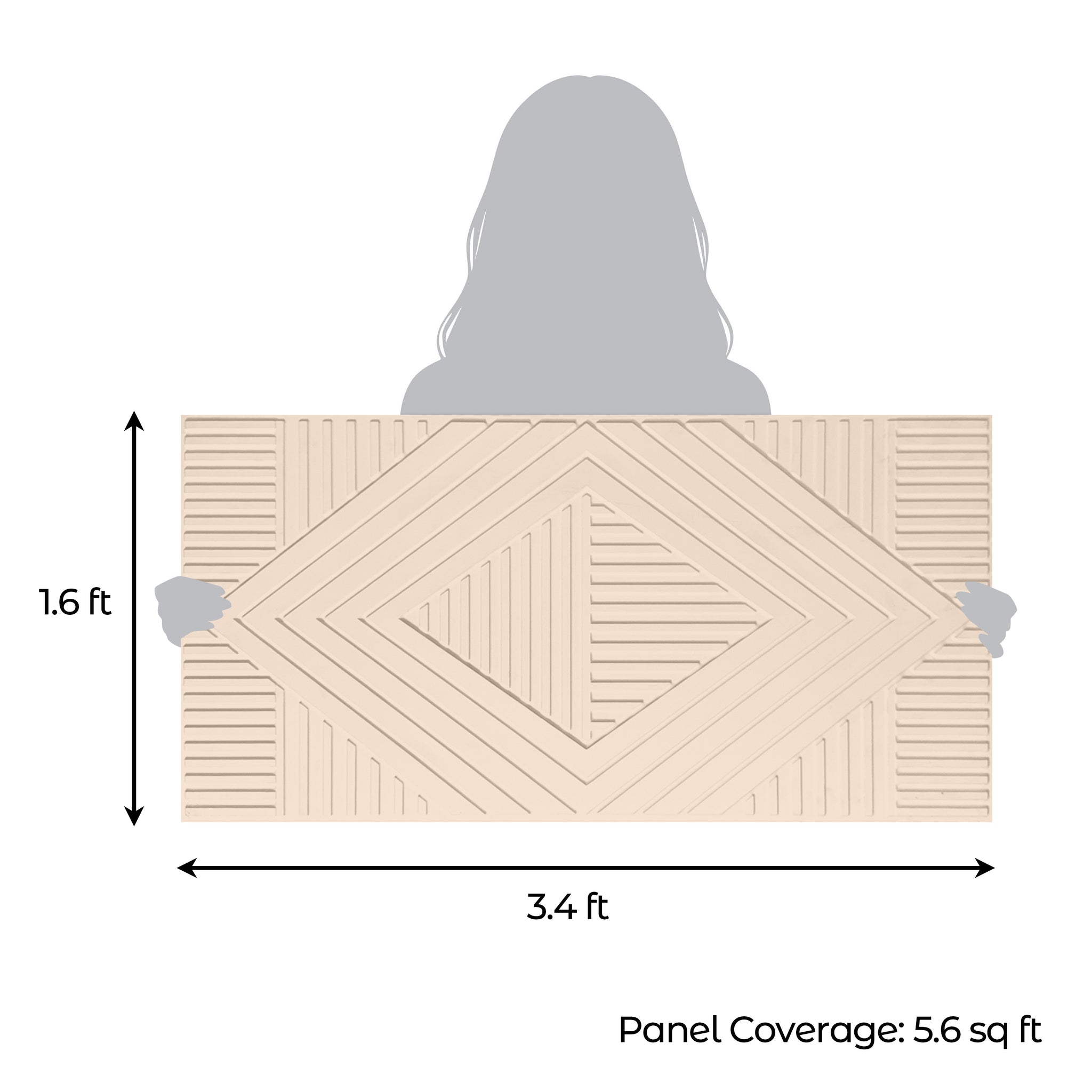 3D Peel and Stick Wall Panels - Soft-Touch Matte Finish, 1.6 ft X 3.4 ft - Moccasin