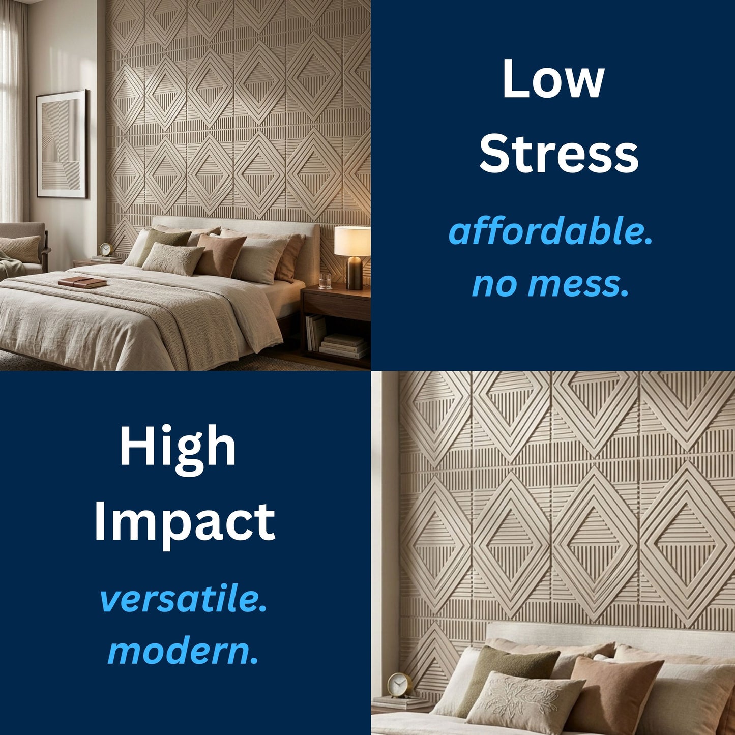 3D Peel and Stick Wall Panels - Soft-Touch Matte Finish, 1.6 ft X 3.4 ft - Alpaca Grey