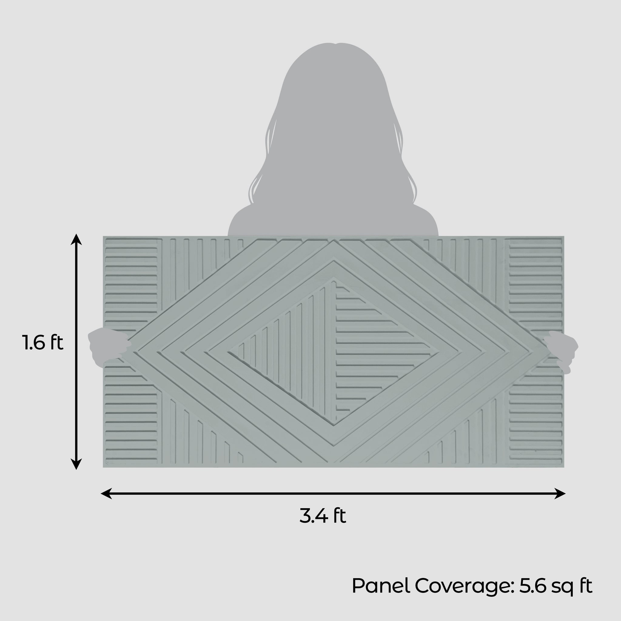 3D Peel and Stick Wall Panels - Soft-Touch Matte Finish, 1.6 ft X 3.4 ft - Alpaca Grey
