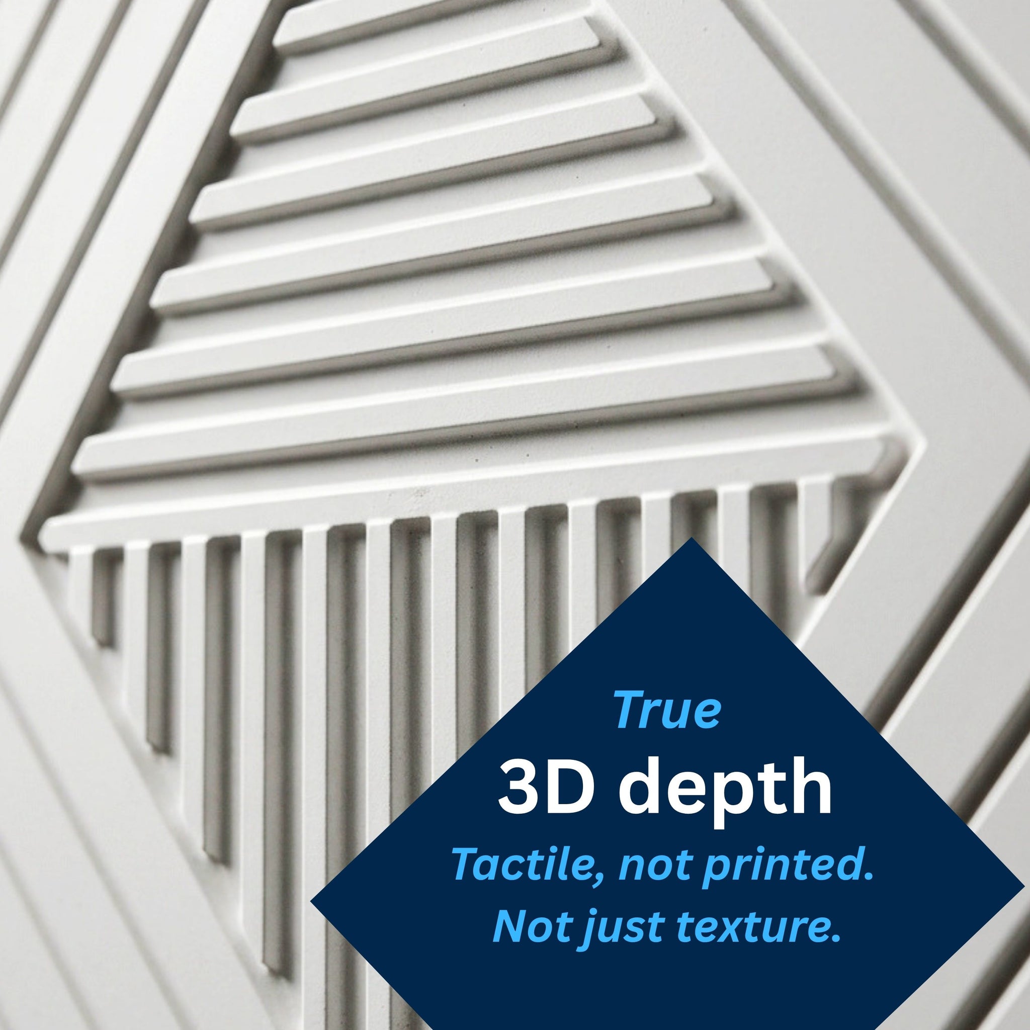 3D Peel and Stick Wall Panels - Soft-Touch Matte Finish, 1.6 ft X 3.4 ft - White