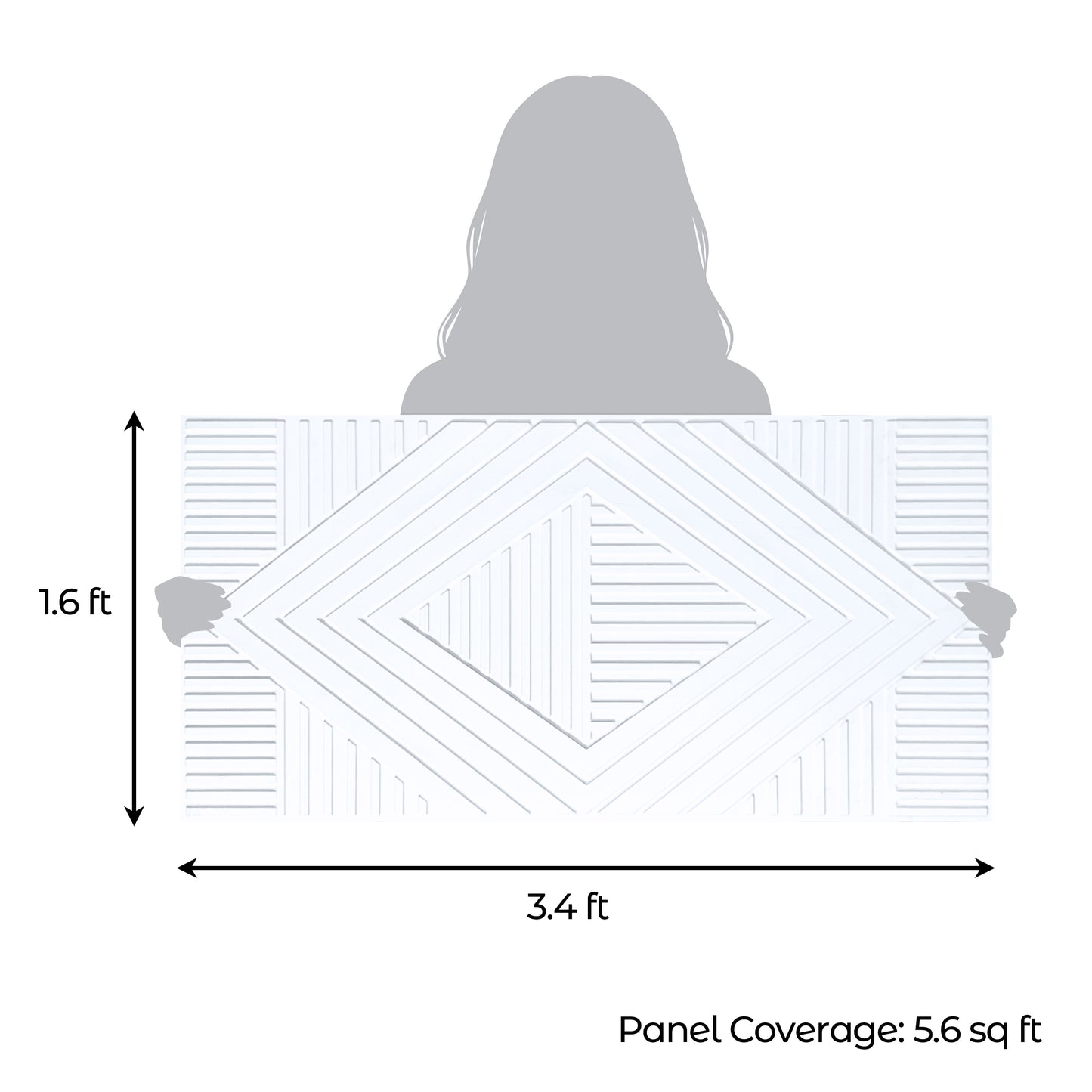 3D Peel and Stick Wall Panels - Soft-Touch Matte Finish, 1.6 ft X 3.4 ft - White