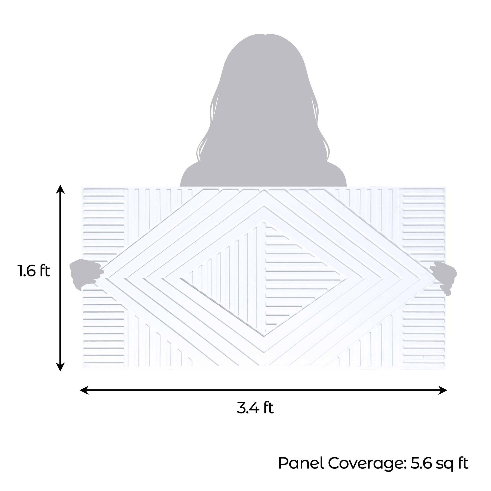 3D Peel and Stick Wall Panels - Soft-Touch Matte Finish, 1.6 ft X 3.4 ft - White