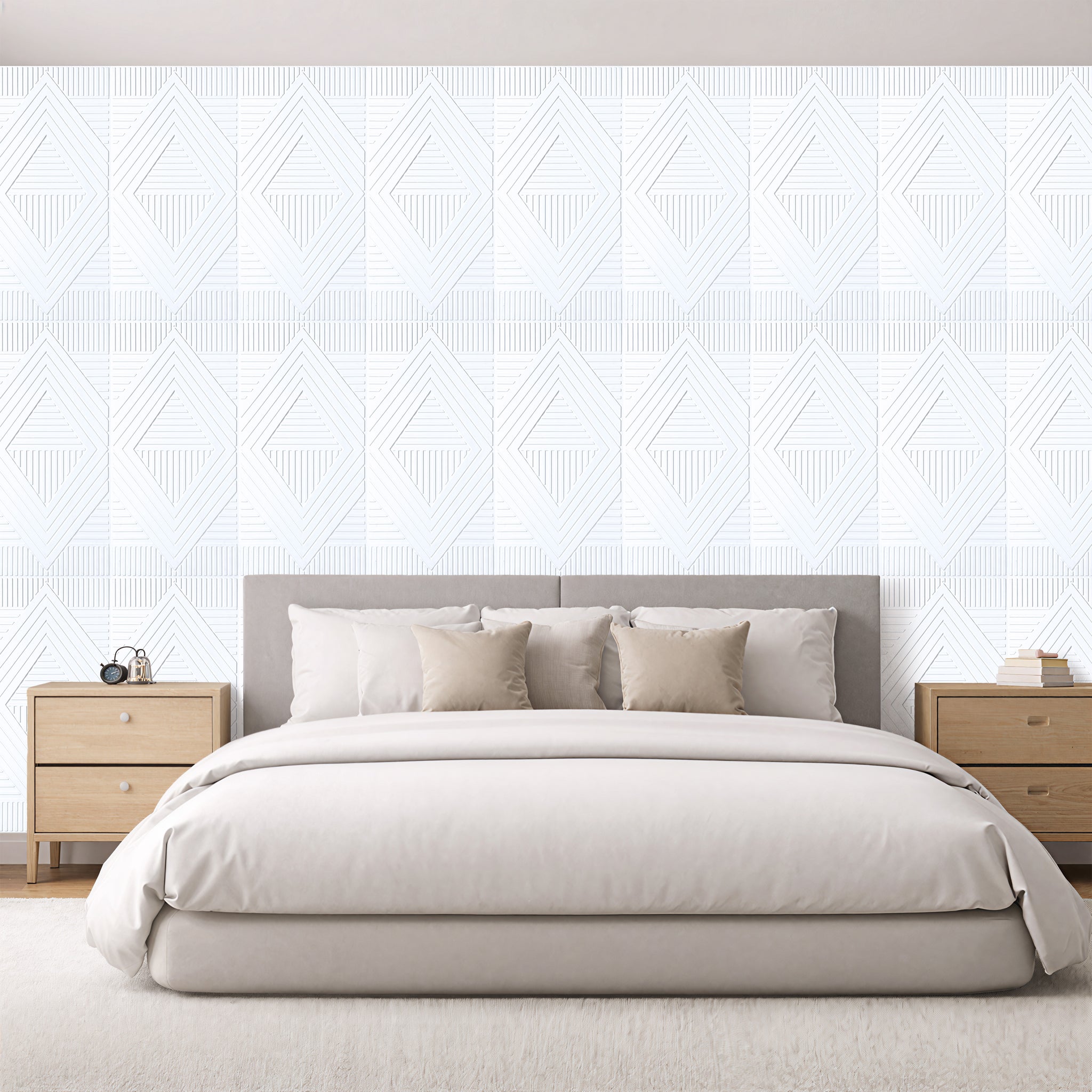 3D Peel and Stick Wall Panels - Soft-Touch Matte Finish, 1.6 ft X 3.4 ft - White