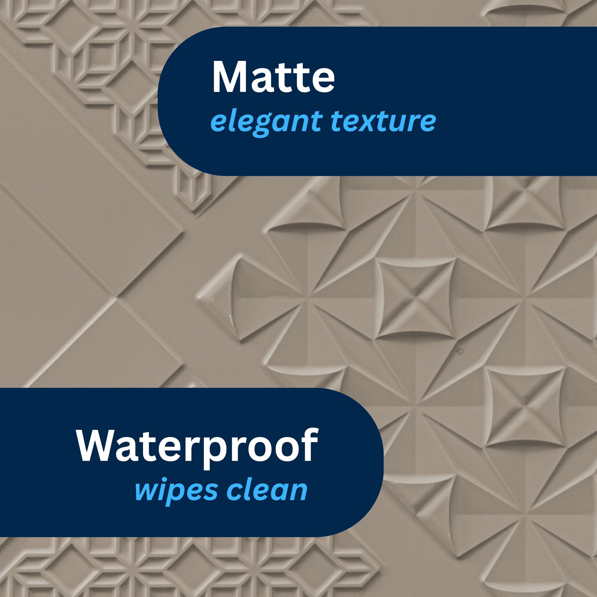 3D Peel and Stick Wall Panels - Soft-Touch Matte Finish, 1.6 ft X 3.4 ft - Alpaca Grey