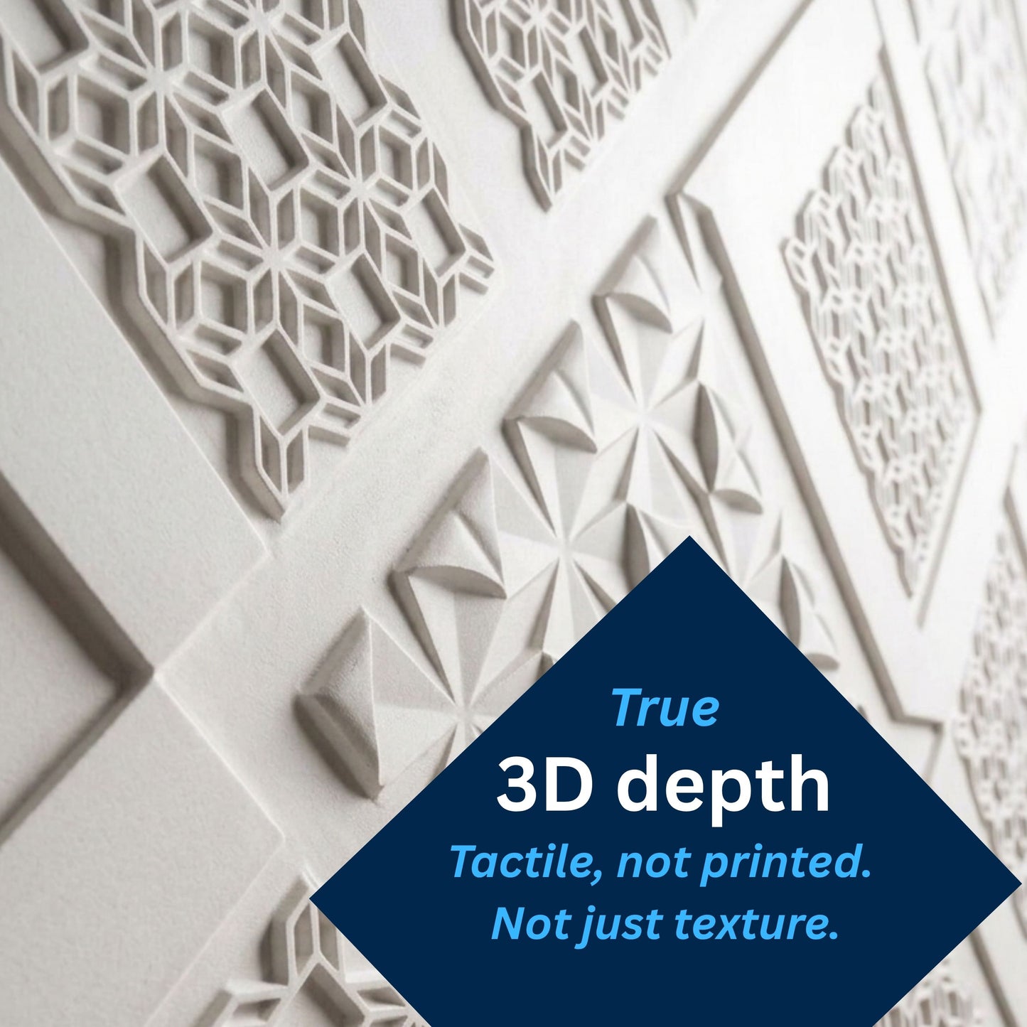 3D Peel and Stick Wall Panels - Soft-Touch Matte Finish, 1.6 ft X 3.4 ft - White