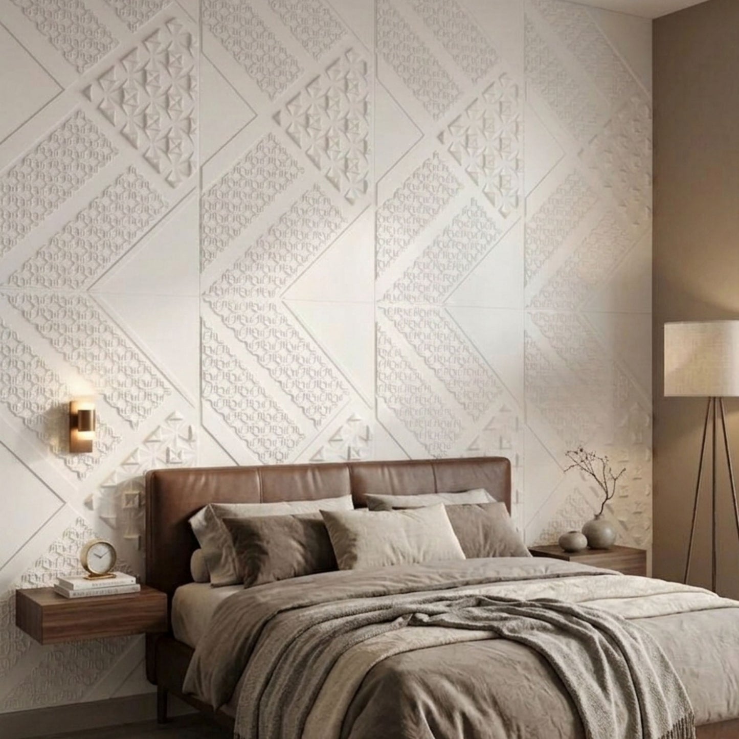 3D Peel and Stick Wall Panels - Soft-Touch Matte Finish, 1.6 ft X 3.4 ft - White