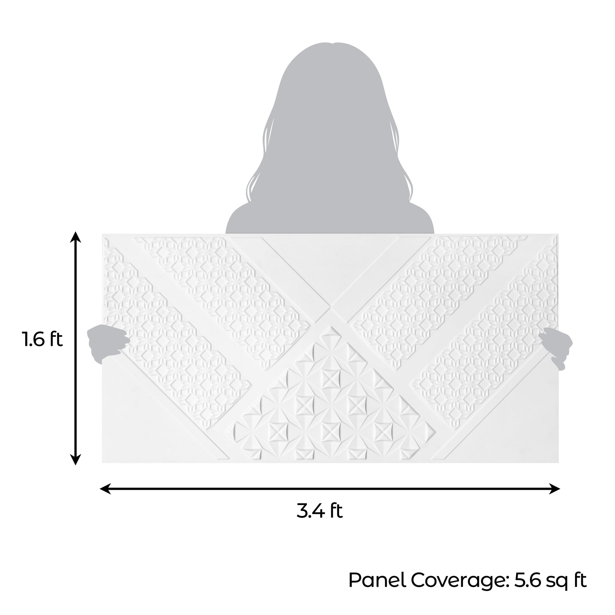 3D Peel and Stick Wall Panels - Soft-Touch Matte Finish, 1.6 ft X 3.4 ft - White