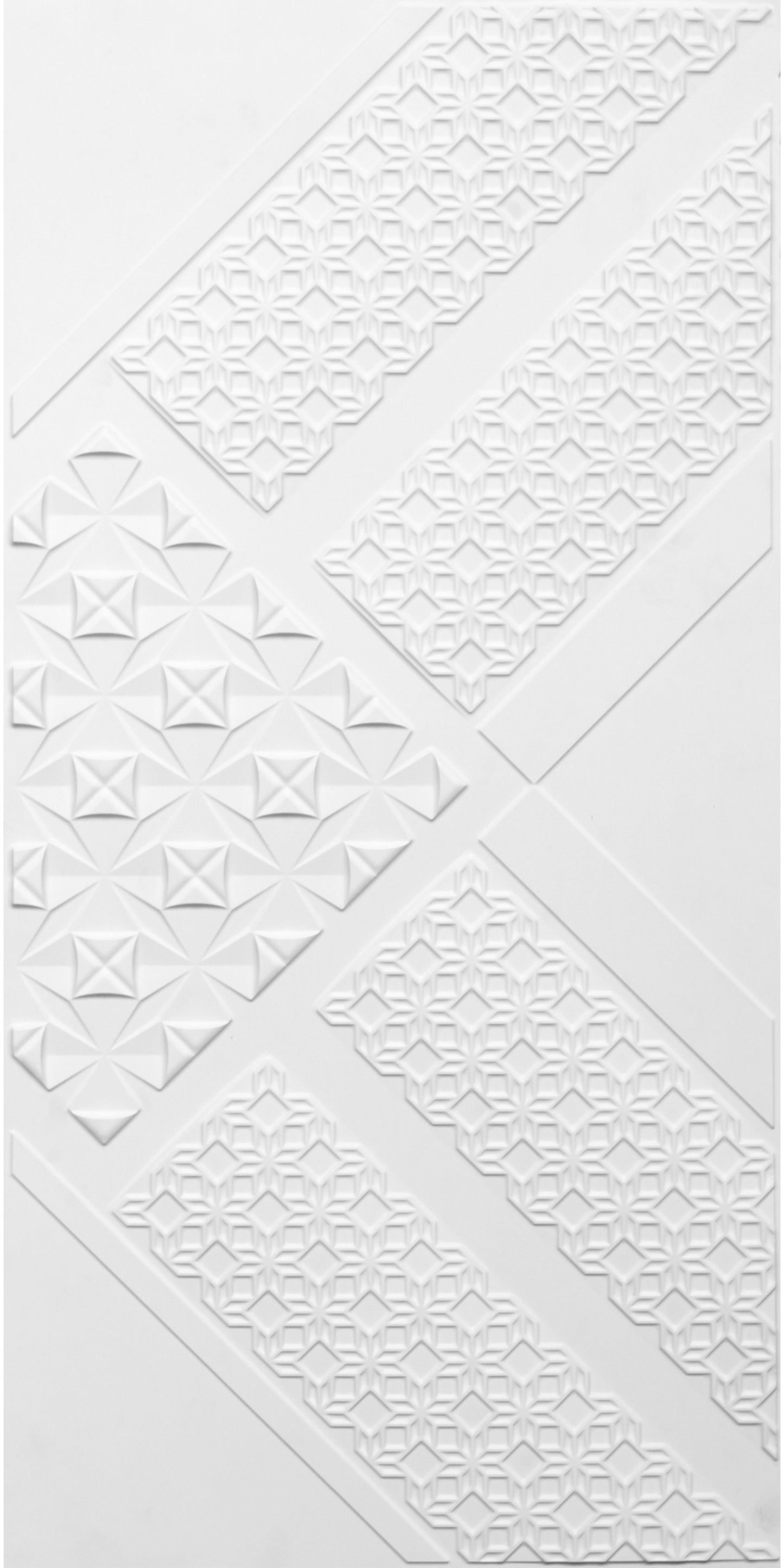 3D Peel and Stick Wall Panels - Soft-Touch Matte Finish, 1.6 ft X 3.4 ft - White