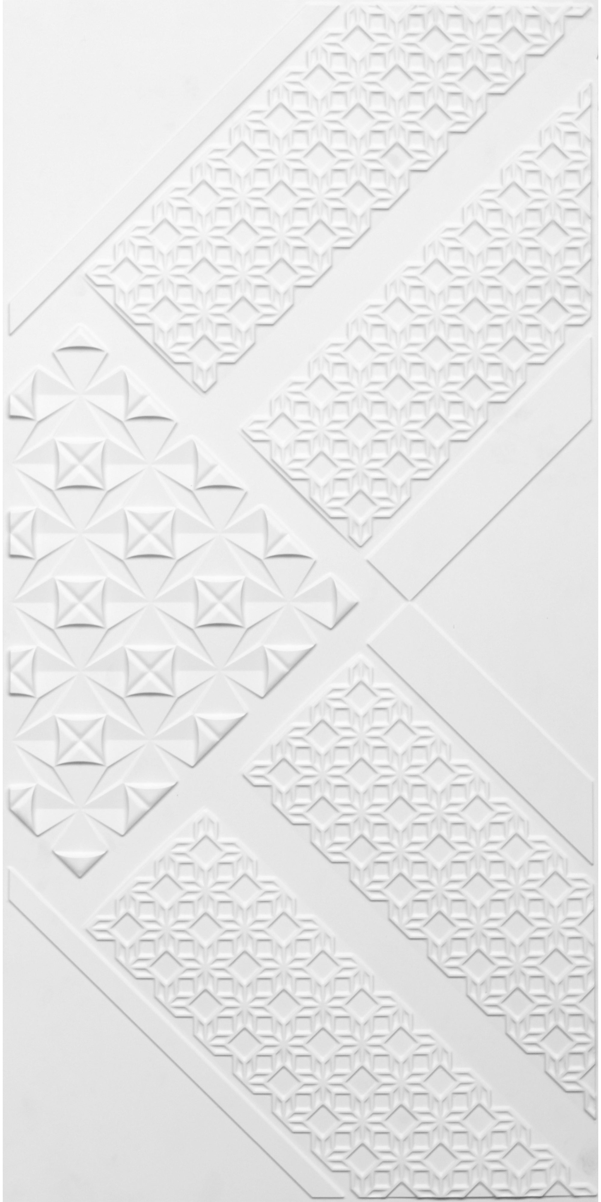 3D Peel and Stick Wall Panels - Soft-Touch Matte Finish, 1.6 ft X 3.4 ft - White