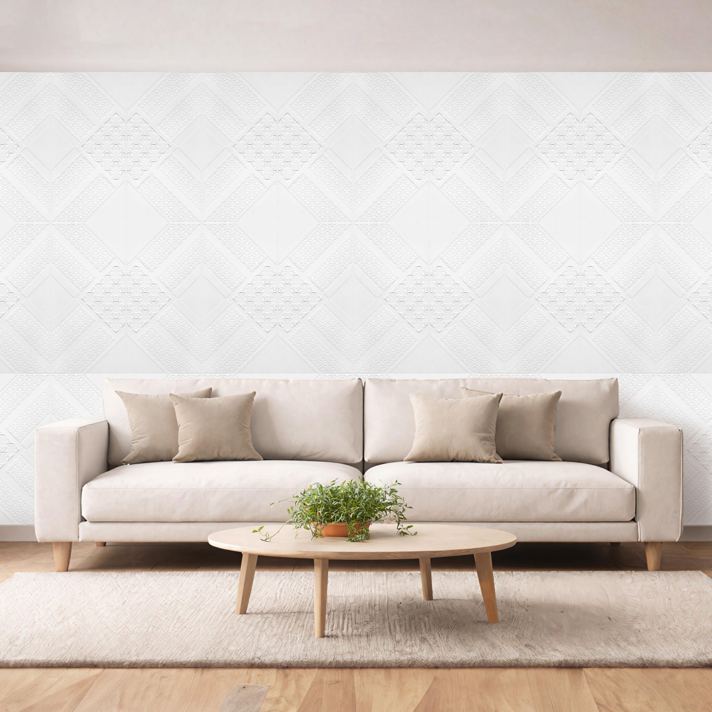 3D Peel and Stick Wall Panels - Soft-Touch Matte Finish, 1.6 ft X 3.4 ft - White