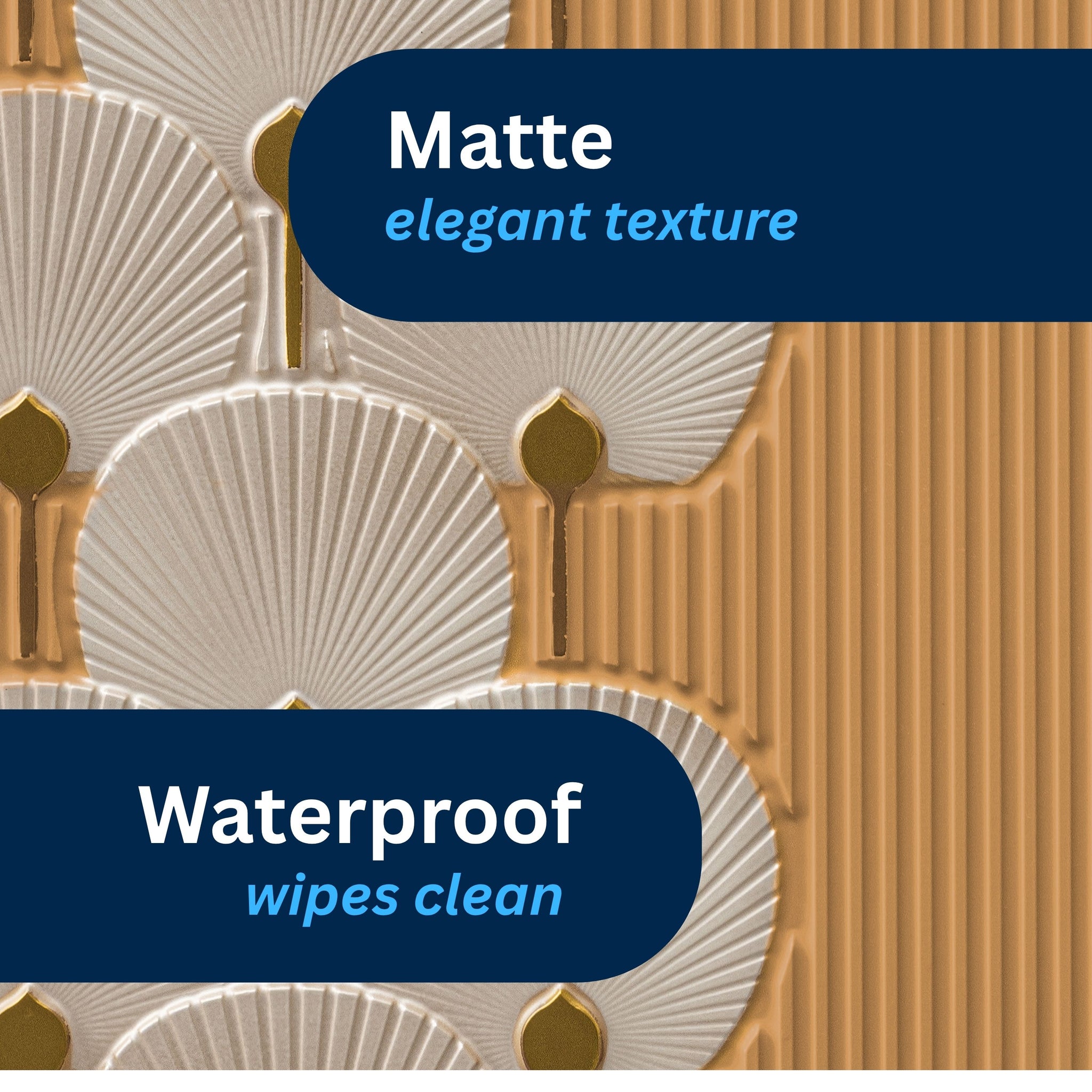 3D Peel and Stick Wall Panels - Soft-Touch Matte Finish, 1.6 ft X 3.4 ft - Almond Sand Silver