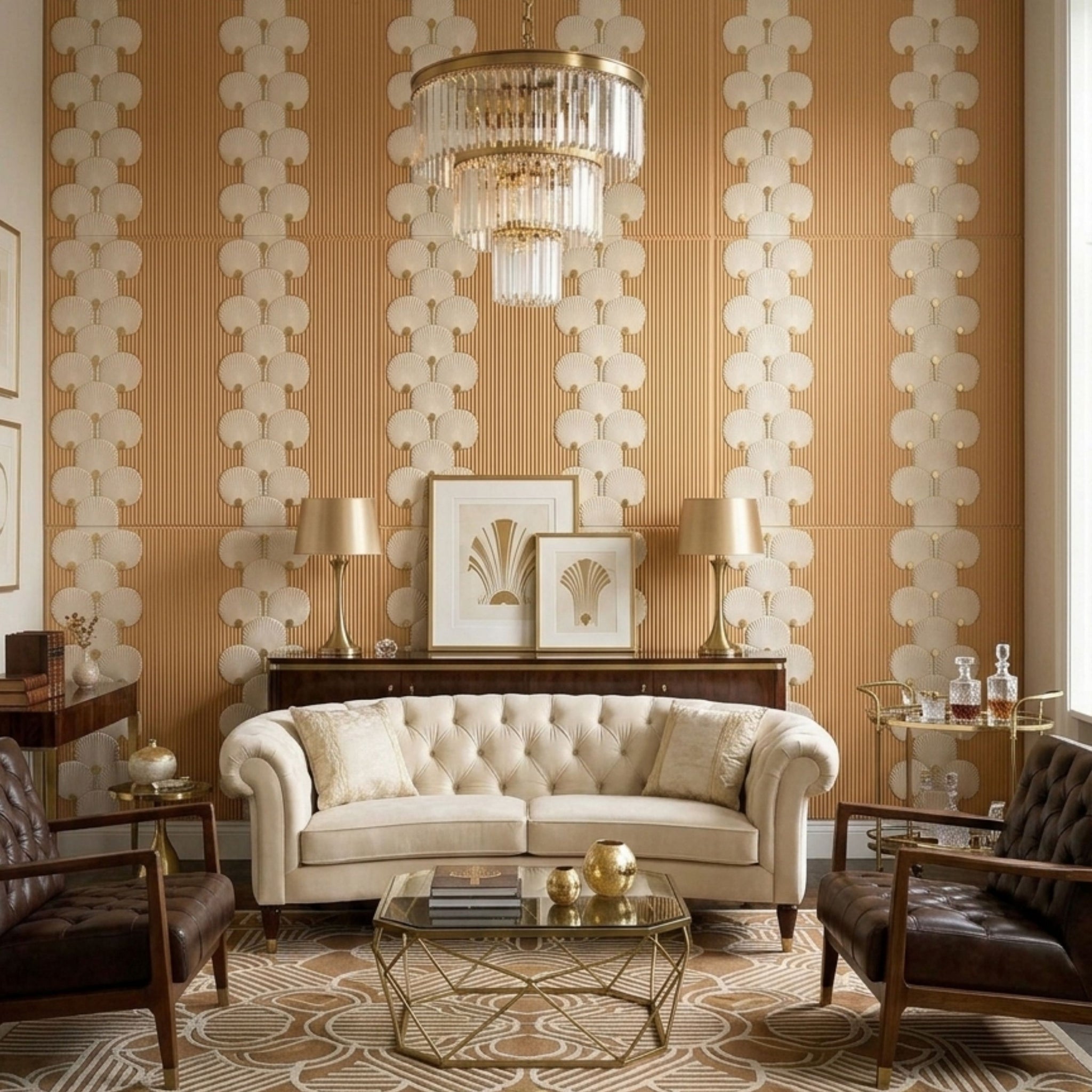 3D Peel and Stick Wall Panels - Soft-Touch Matte Finish, 1.6 ft X 3.4 ft - Almond Sand Silver
