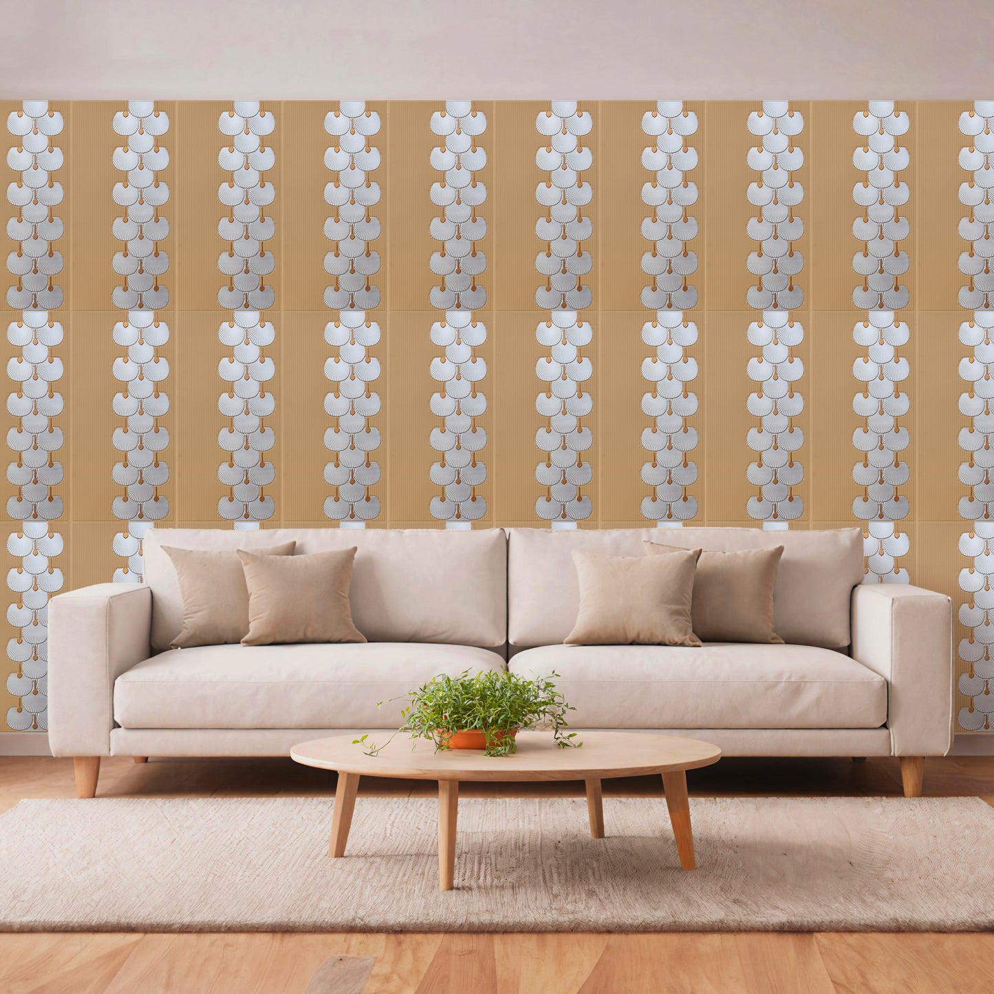 3D Peel and Stick Wall Panels - Soft-Touch Matte Finish, 1.6 ft X 3.4 ft - Almond Sand Silver
