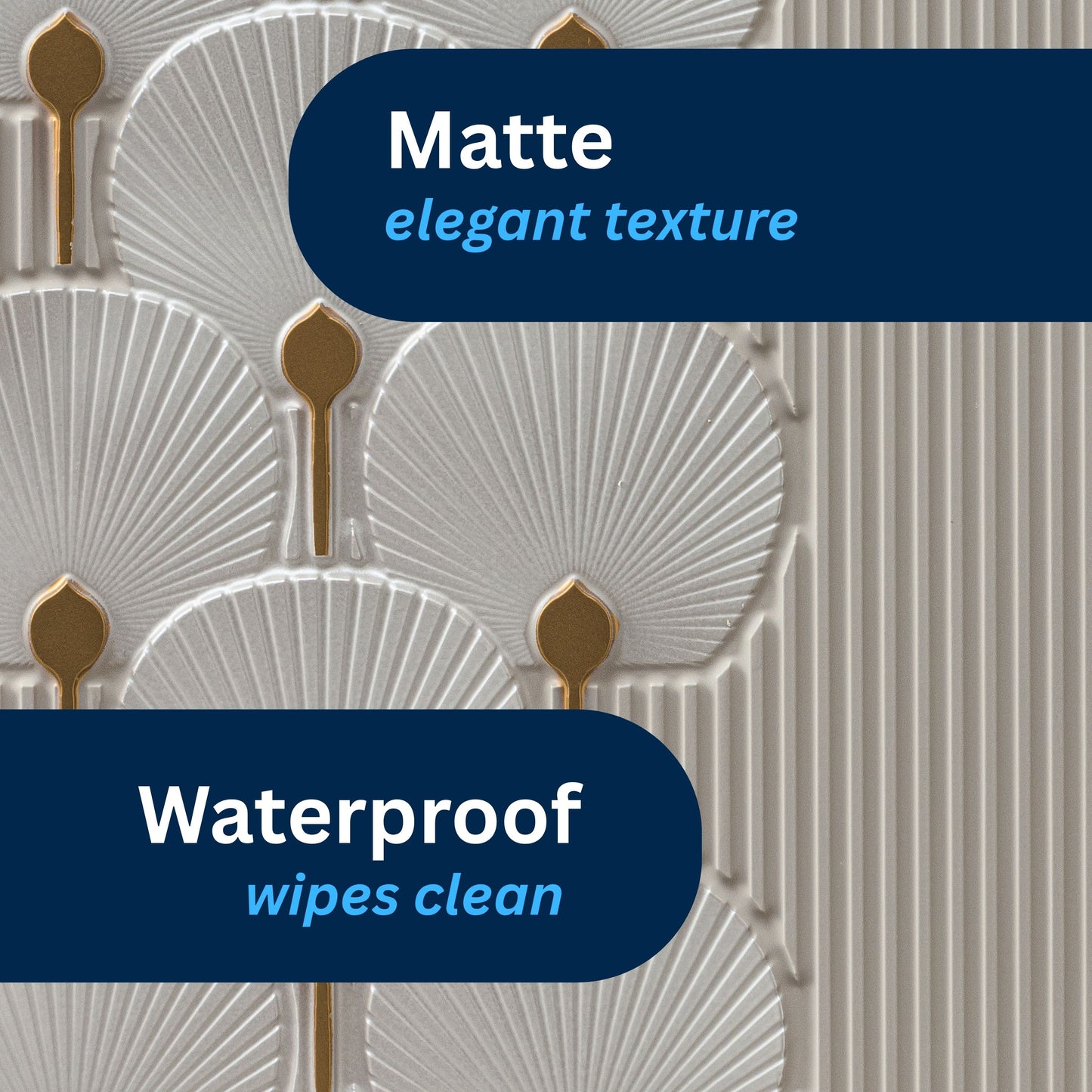 3D Peel and Stick Wall Panels - Soft-Touch Matte Finish, 1.6 ft X 3.4 ft - Royal Silver