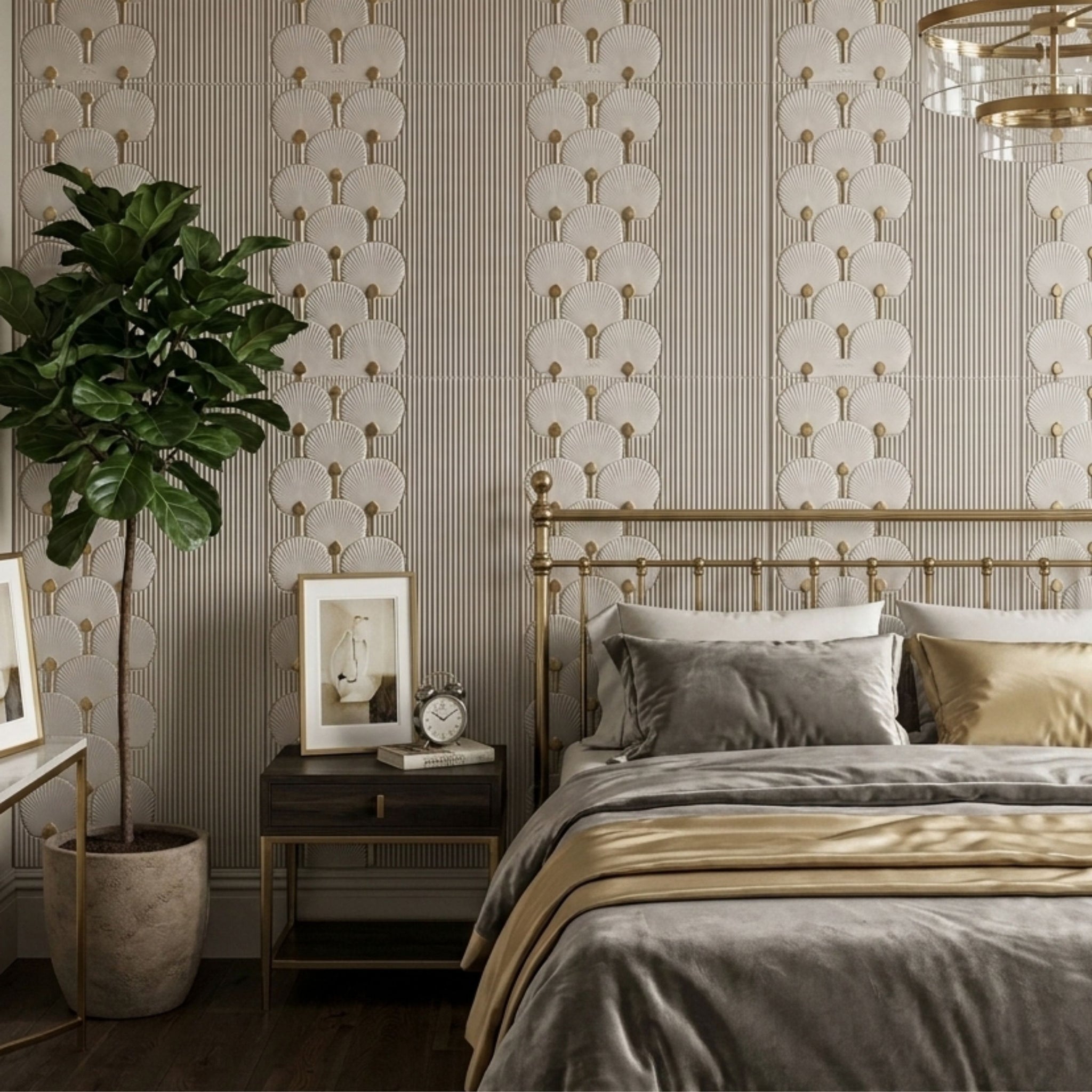 3D Peel and Stick Wall Panels - Soft-Touch Matte Finish, 1.6 ft X 3.4 ft - Royal Silver