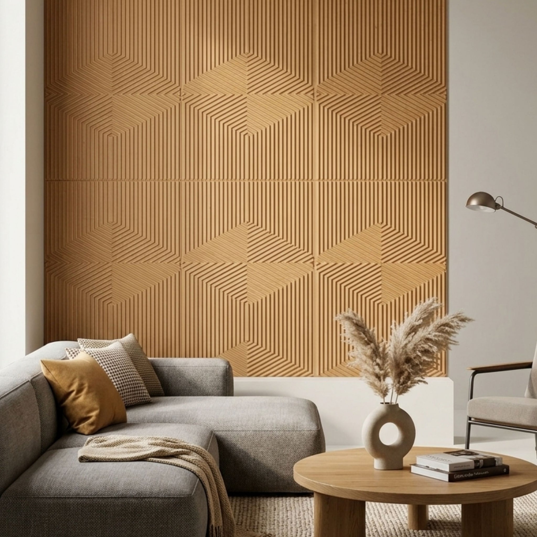 3D Peel and Stick Wall Panels - Soft-Touch Matte Finish, 1.6 ft X 3.4 ft - Almond Sand