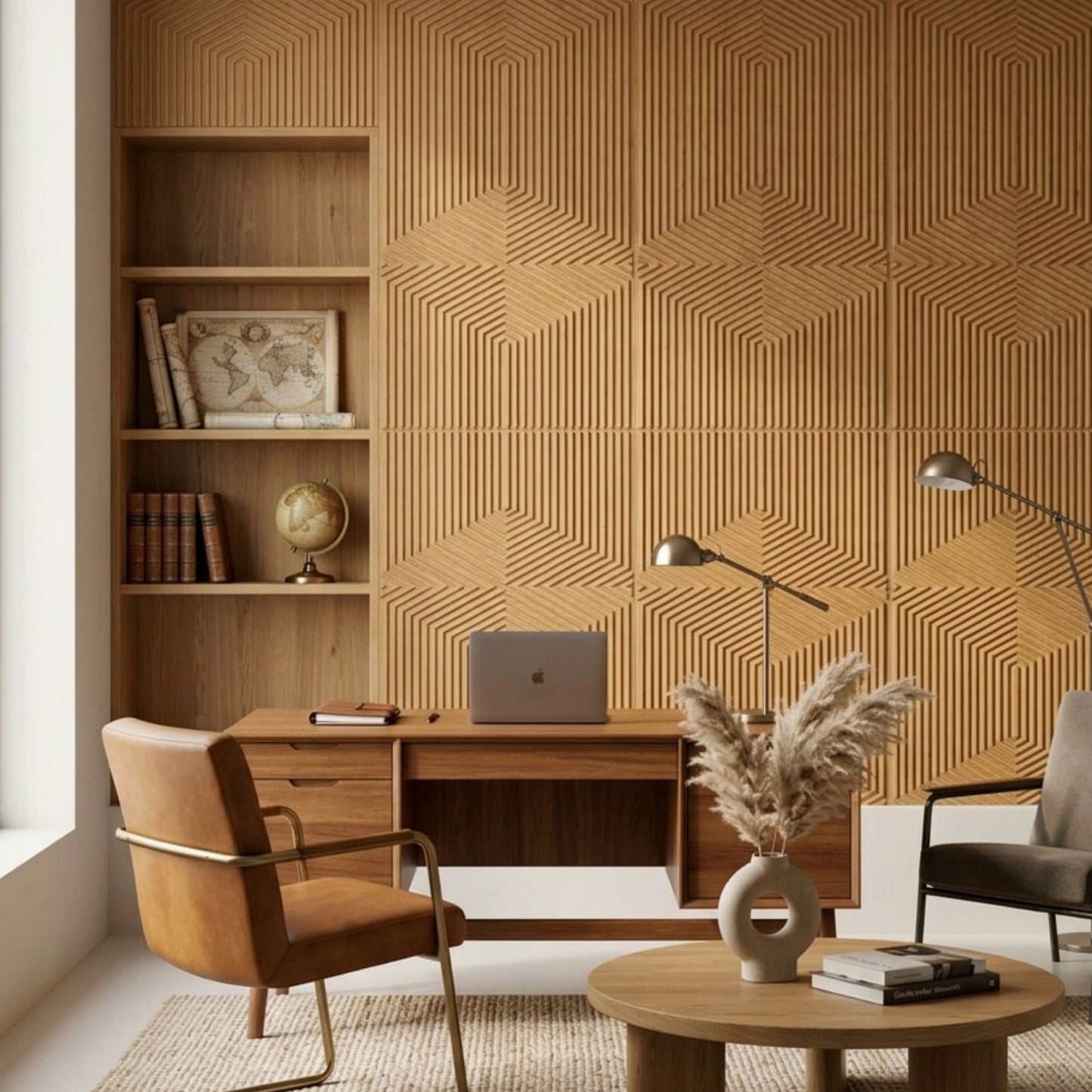 3D Peel and Stick Wall Panels - Soft-Touch Matte Finish, 1.6 ft X 3.4 ft - Almond Sand
