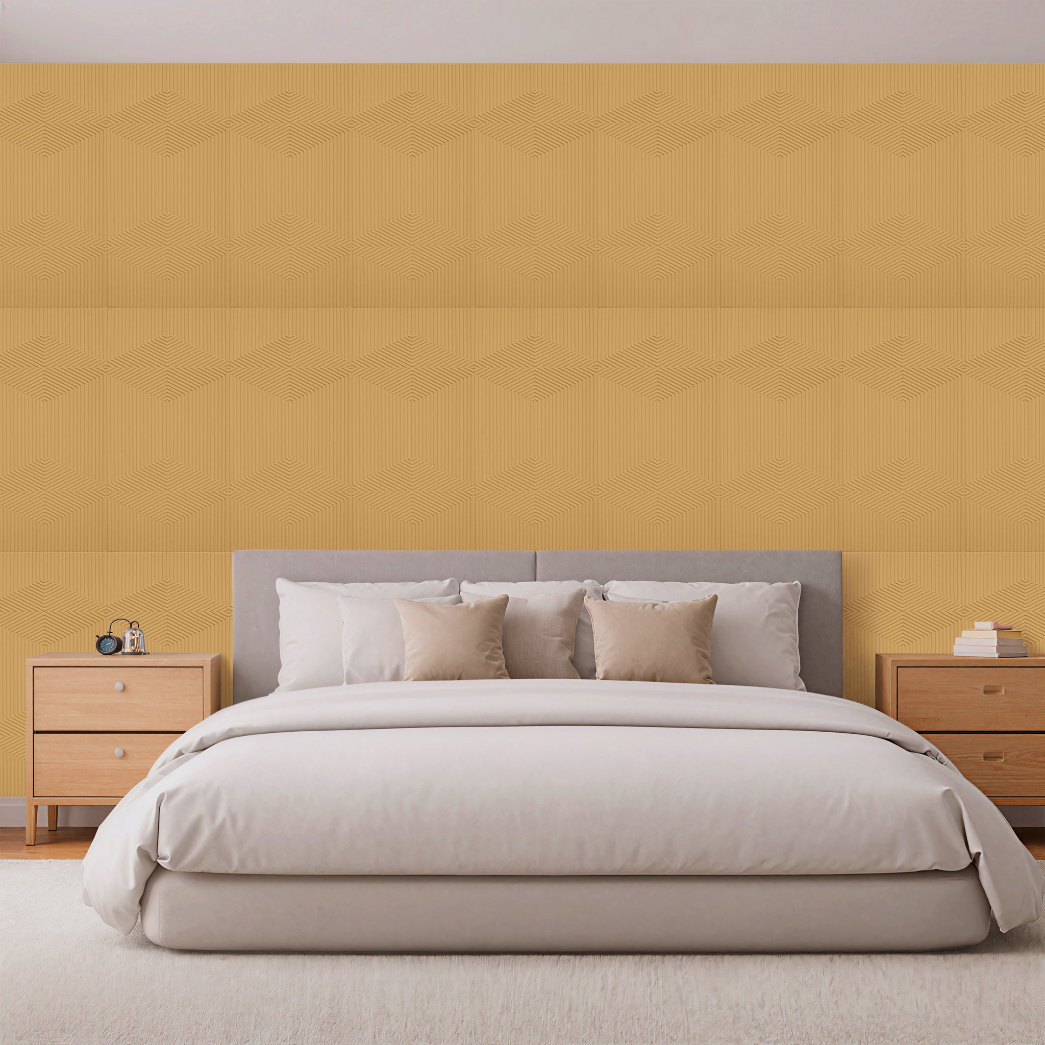 3D Peel and Stick Wall Panels - Soft-Touch Matte Finish, 1.6 ft X 3.4 ft - Almond Sand