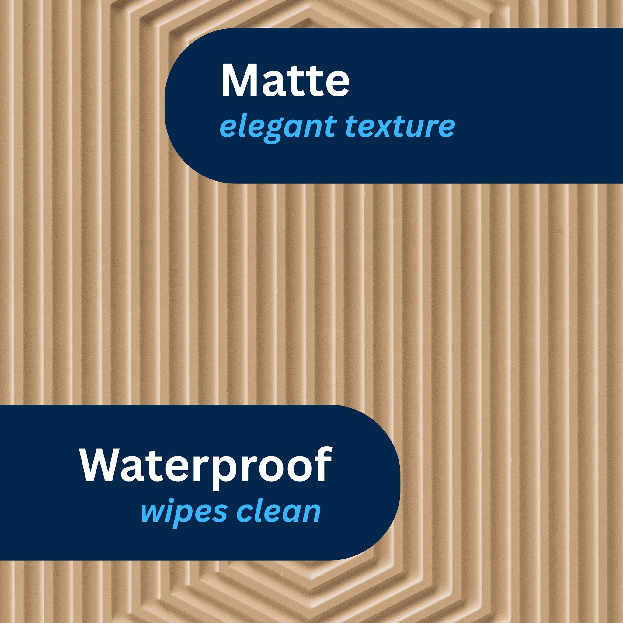 3D Peel and Stick Wall Panels - Soft-Touch Matte Finish, 1.6 ft X 3.4 ft - Moccasin