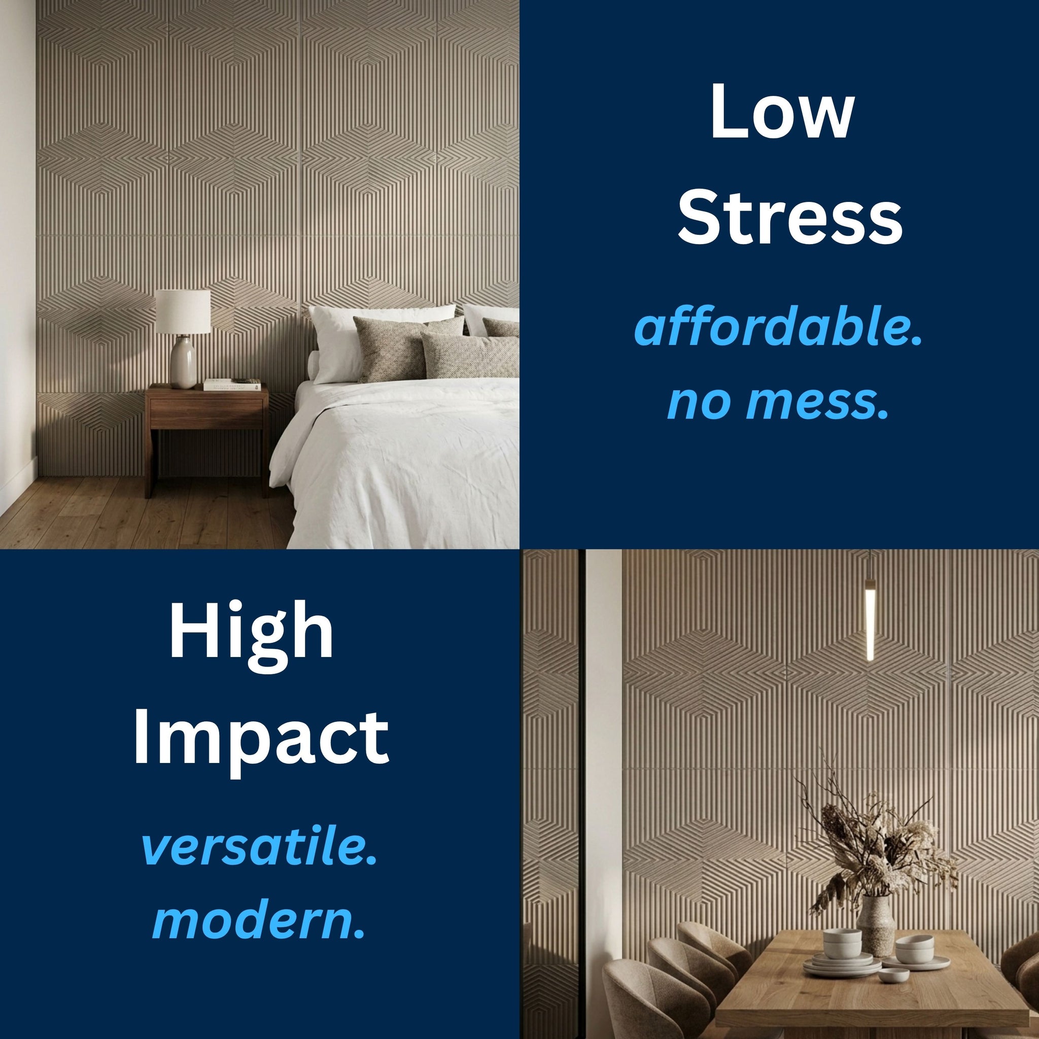 3D Peel and Stick Wall Panels - Soft-Touch Matte Finish, 1.6 ft X 3.4 ft - Alpaca Grey