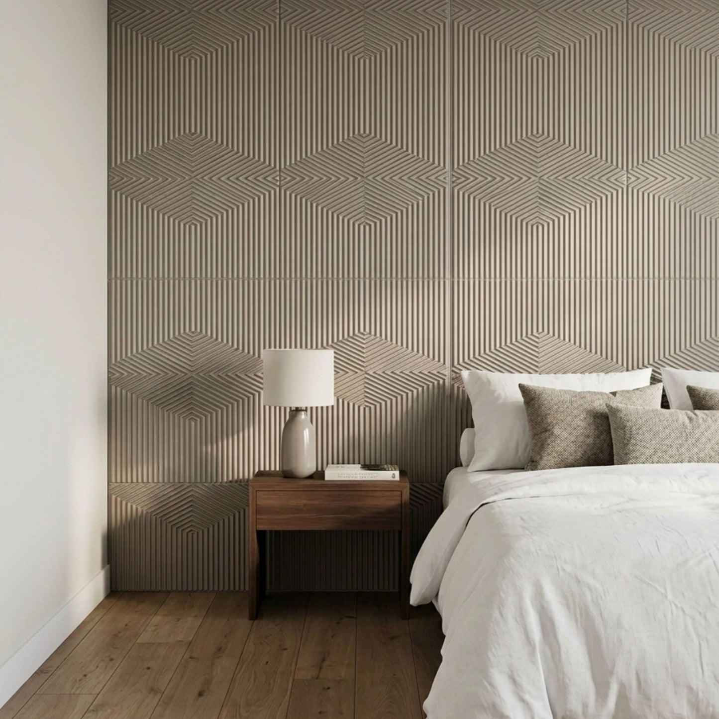 3D Peel and Stick Wall Panels - Soft-Touch Matte Finish, 1.6 ft X 3.4 ft - Alpaca Grey