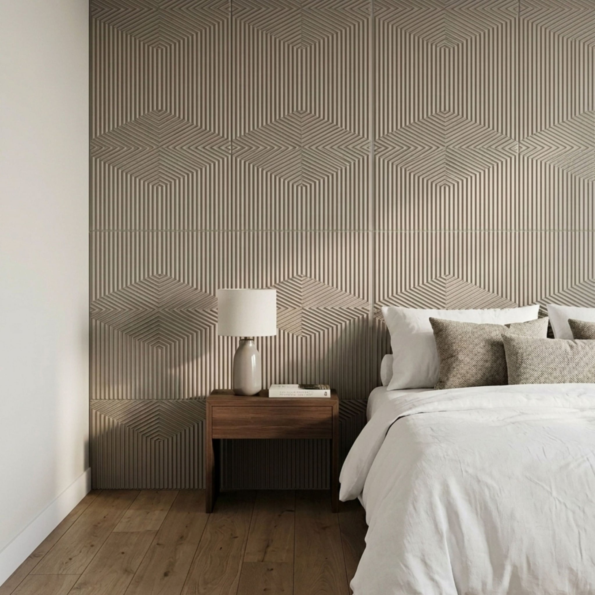 3D Peel and Stick Wall Panels - Soft-Touch Matte Finish, 1.6 ft X 3.4 ft - Alpaca Grey