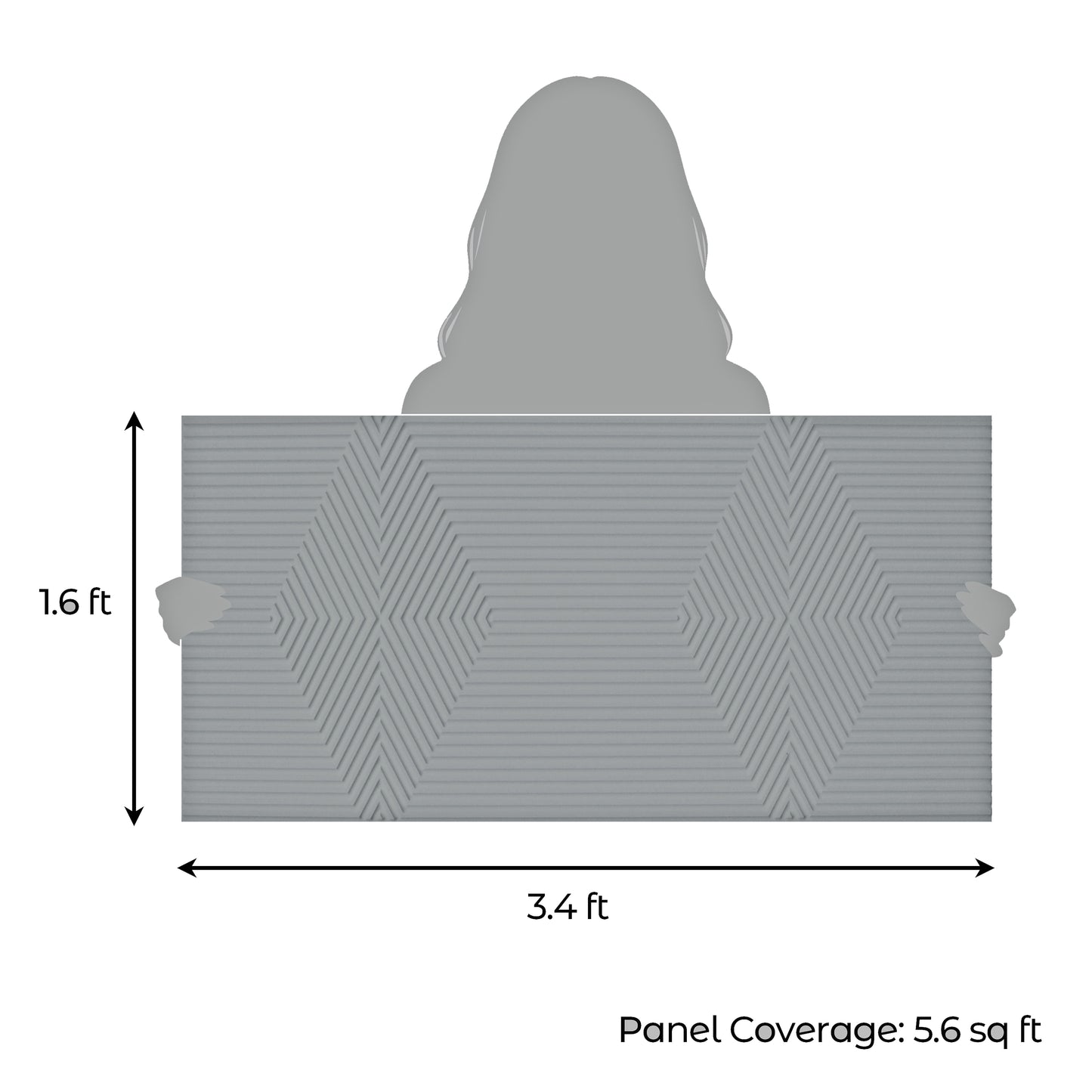 3D Peel and Stick Wall Panels - Soft-Touch Matte Finish, 1.6 ft X 3.4 ft - Alpaca Grey