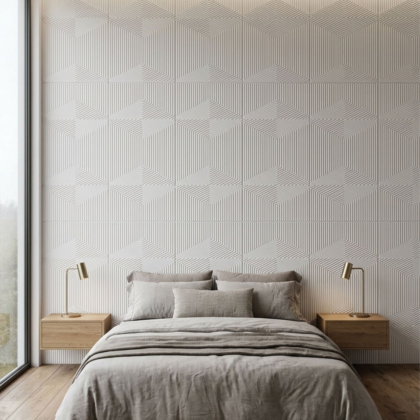 3D Peel and Stick Wall Panels - Soft-Touch Matte Finish, 1.6 ft X 3.4 ft - White