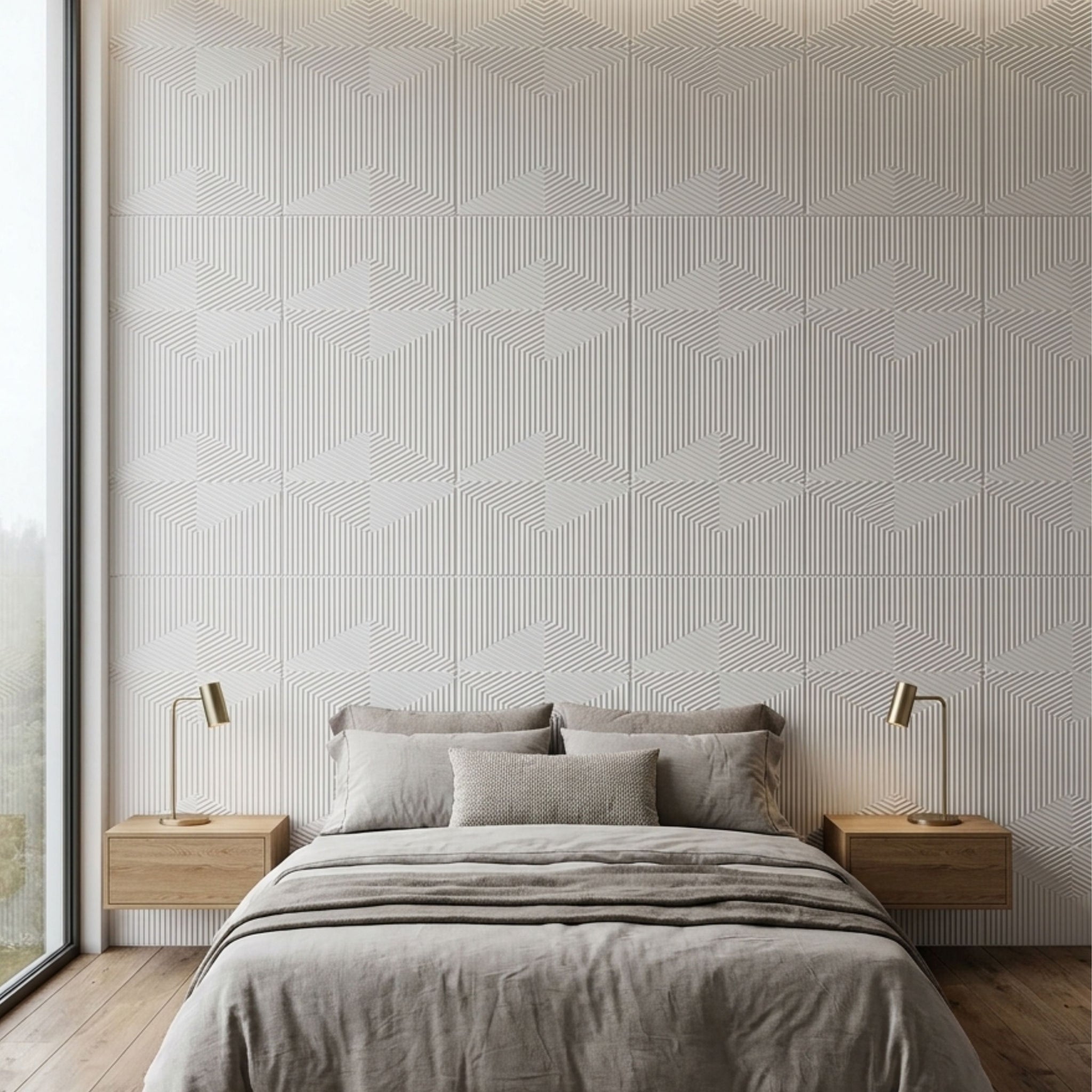 3D Peel and Stick Wall Panels - Soft-Touch Matte Finish, 1.6 ft X 3.4 ft - White