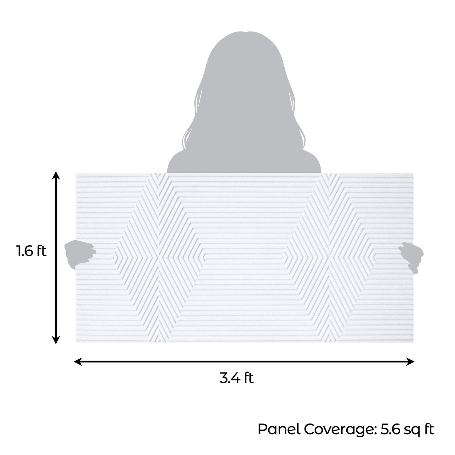 3D Peel and Stick Wall Panels - Soft-Touch Matte Finish, 1.6 ft X 3.4 ft - White