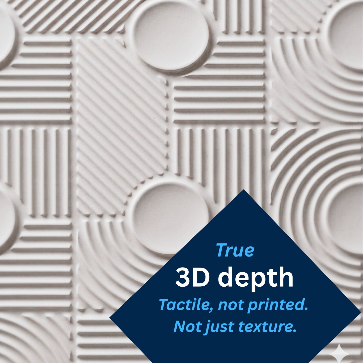 3D Peel and Stick Wall Panels - Soft-Touch Matte Finish, 1.6 ft X 3.4 ft - White