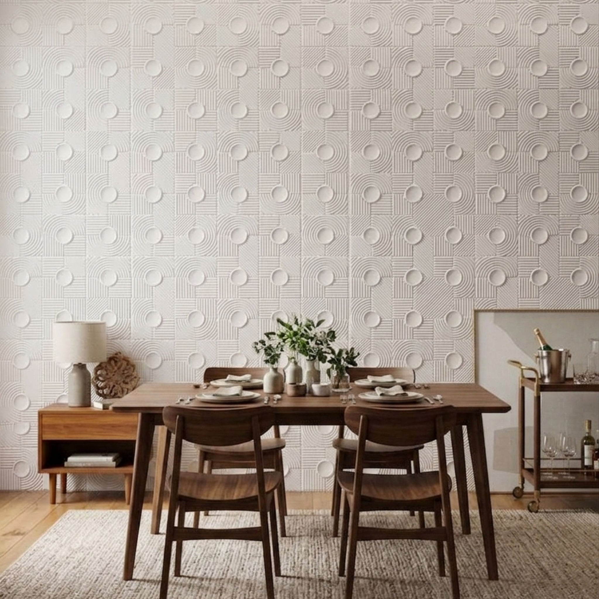 3D Peel and Stick Wall Panels - Soft-Touch Matte Finish, 1.6 ft X 3.4 ft - White