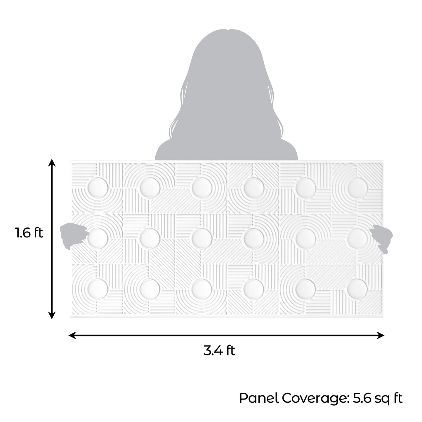 3D Peel and Stick Wall Panels - Soft-Touch Matte Finish, 1.6 ft X 3.4 ft - White