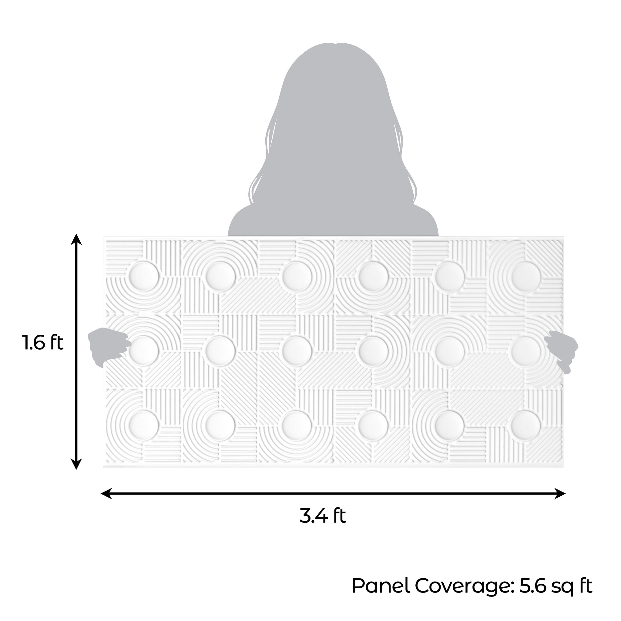 3D Peel and Stick Wall Panels - Soft-Touch Matte Finish, 1.6 ft X 3.4 ft - White